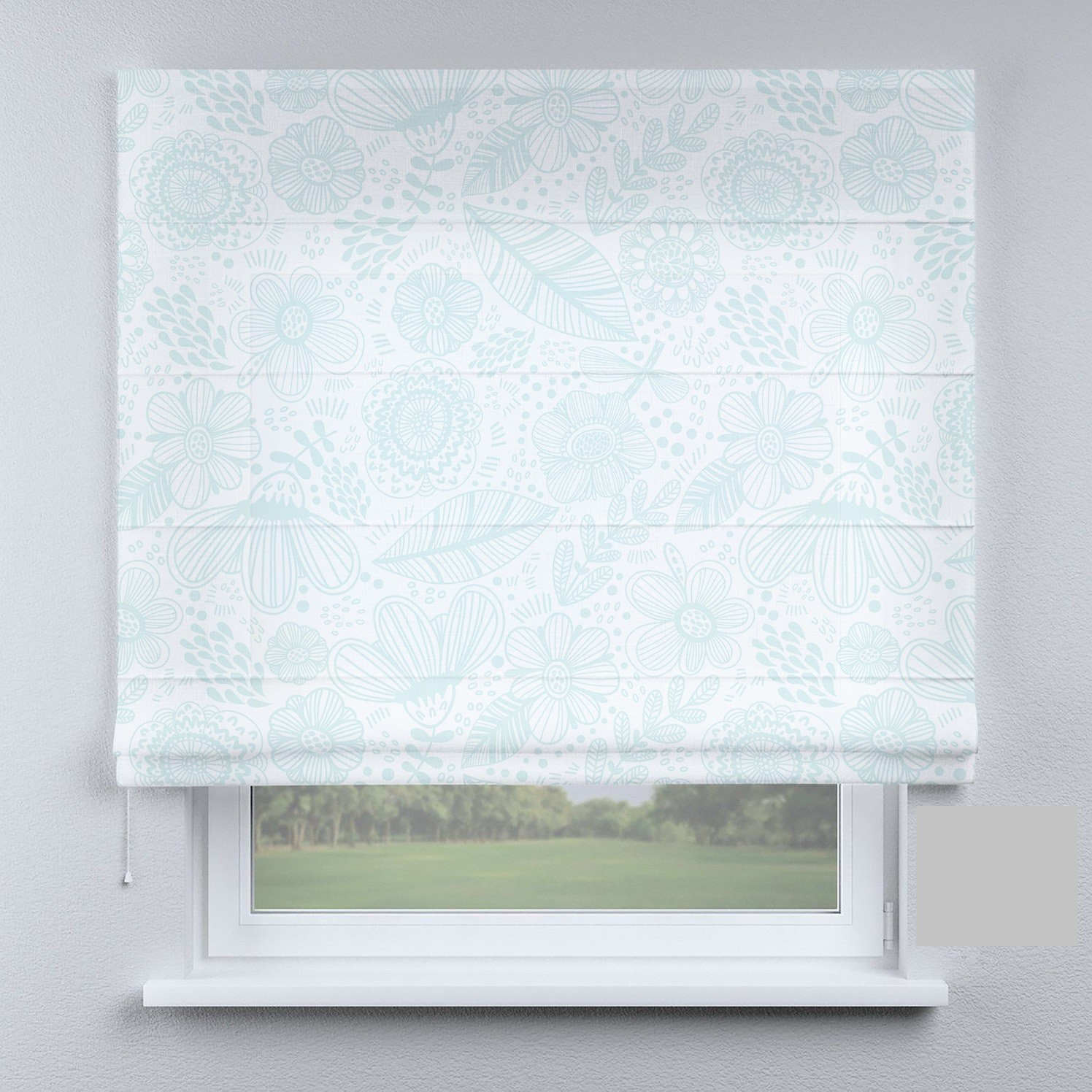 

Римские шторы DECOLIV прованс цветы голубые 80*170 см