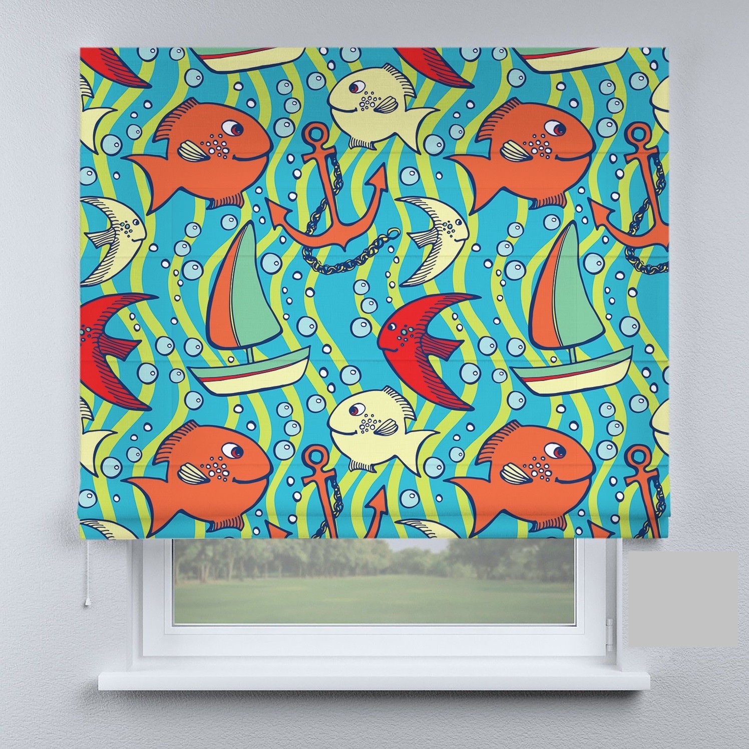 

Римские шторы DECOLIV корабли с якорями 70*170 см
