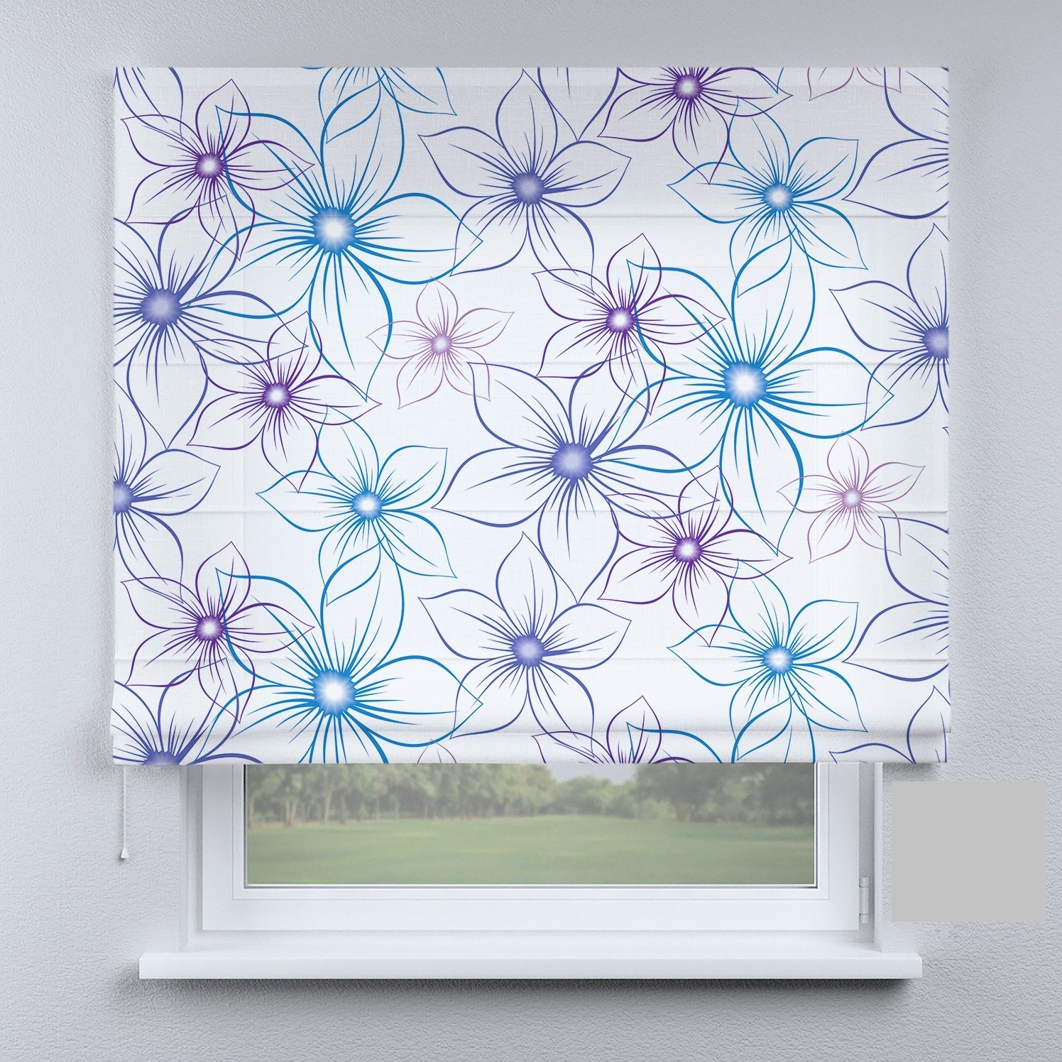 

Римские шторы DECOLIV синий цветок 160*170 см