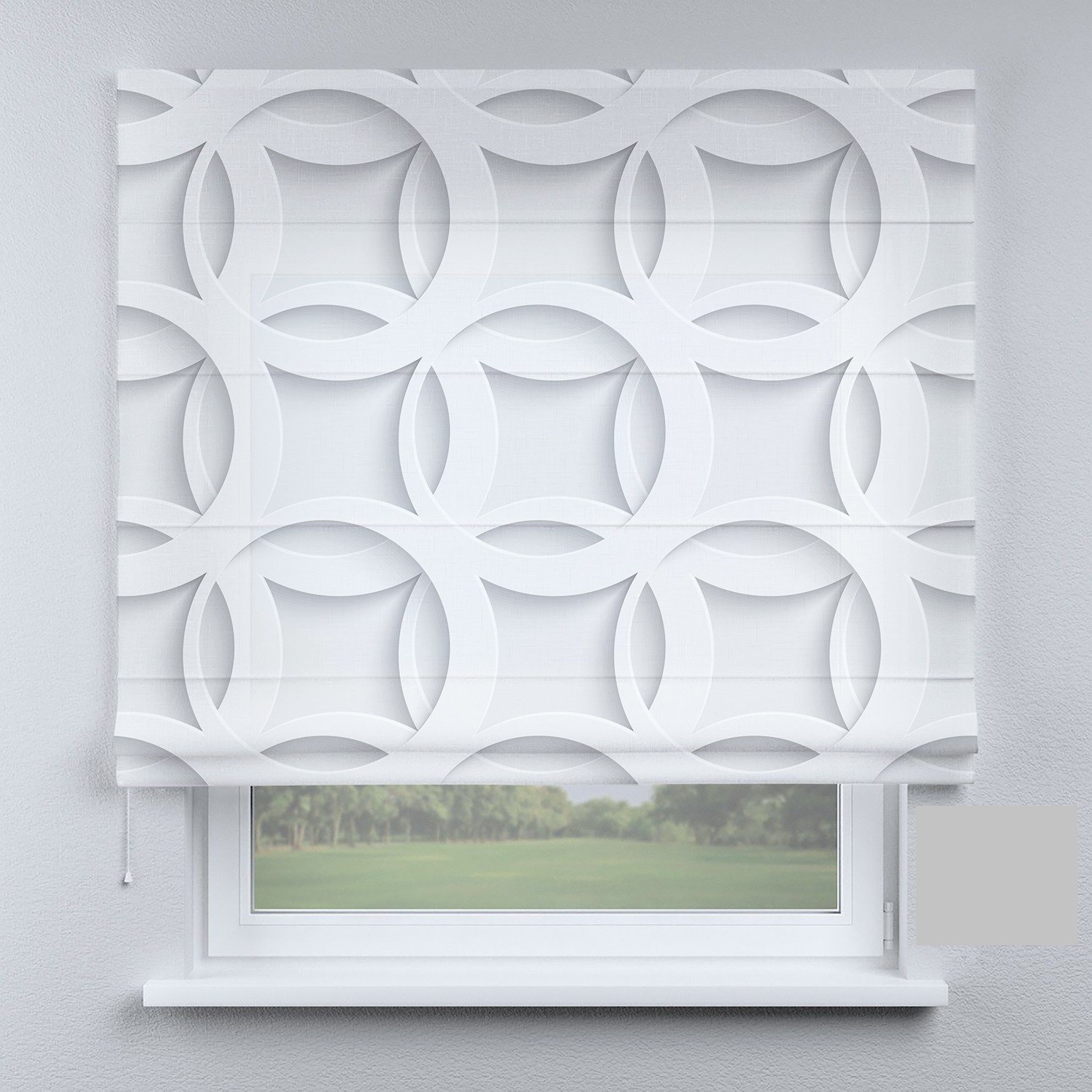 

Римские шторы DECOLIV круги белые 210*170 см