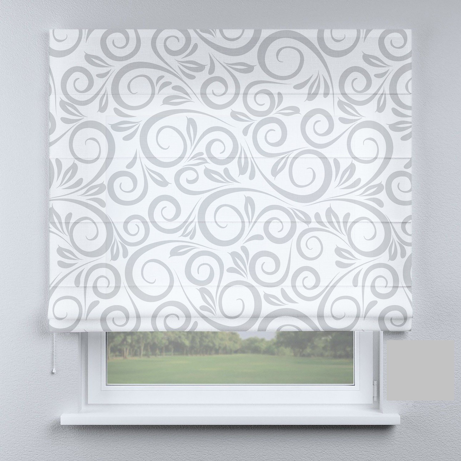 

Римские шторы DECOLIV крюк с вензелями серыми 80*170 см