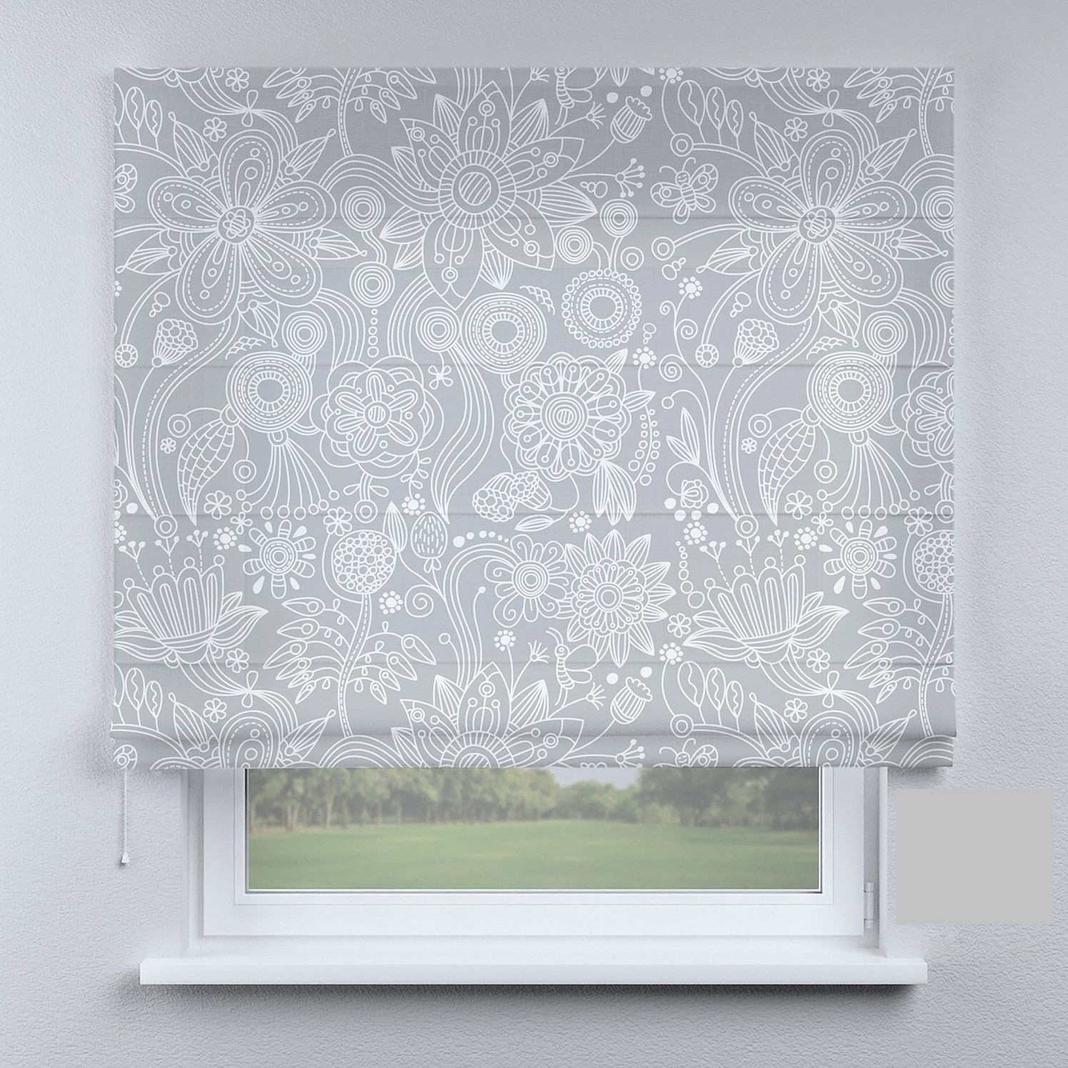 

Римские шторы DECOLIV серые с узорами 240*170 см