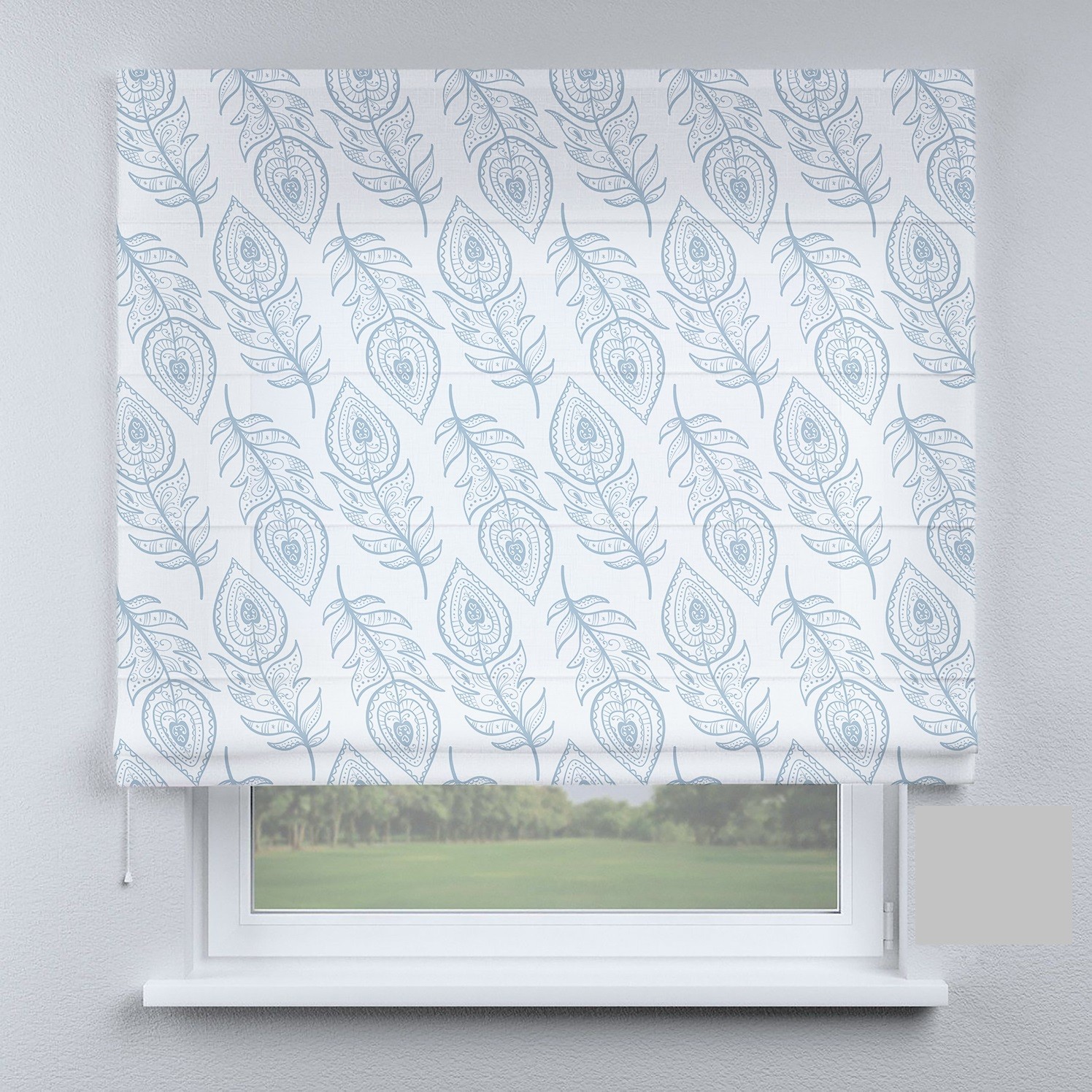 

Римские шторы DECOLIV перо маленькое голубое 90*170 см