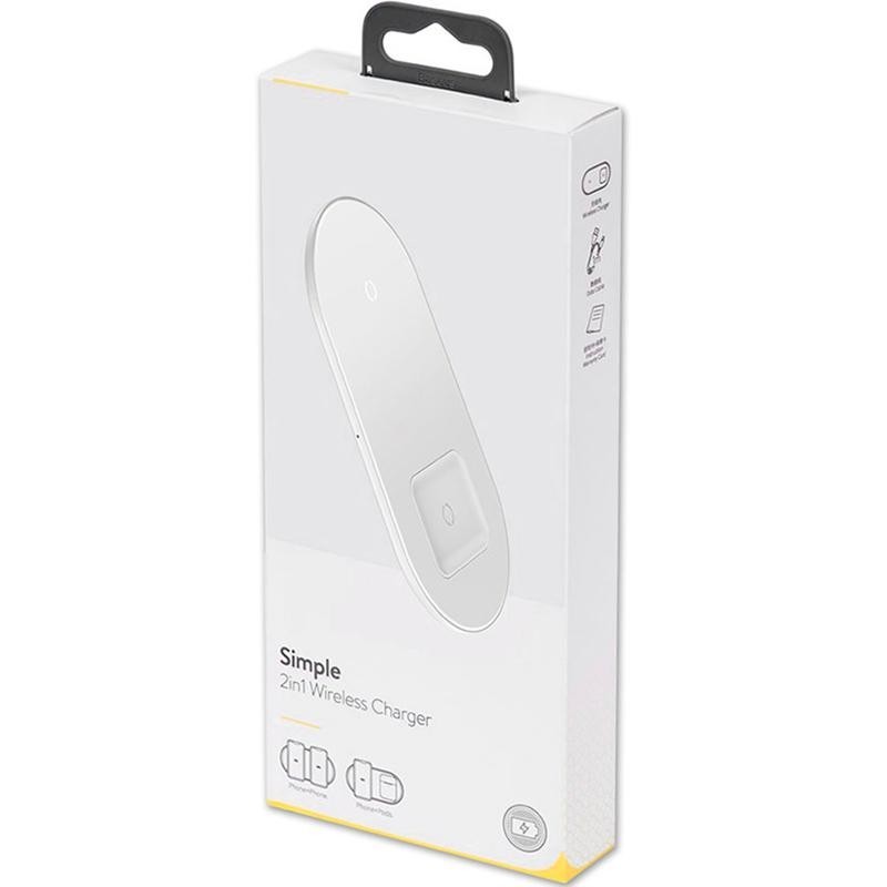 

Бездротове ЗУ Baseus Simple 2in1 (WXJK-02) White (Phone + Pods)