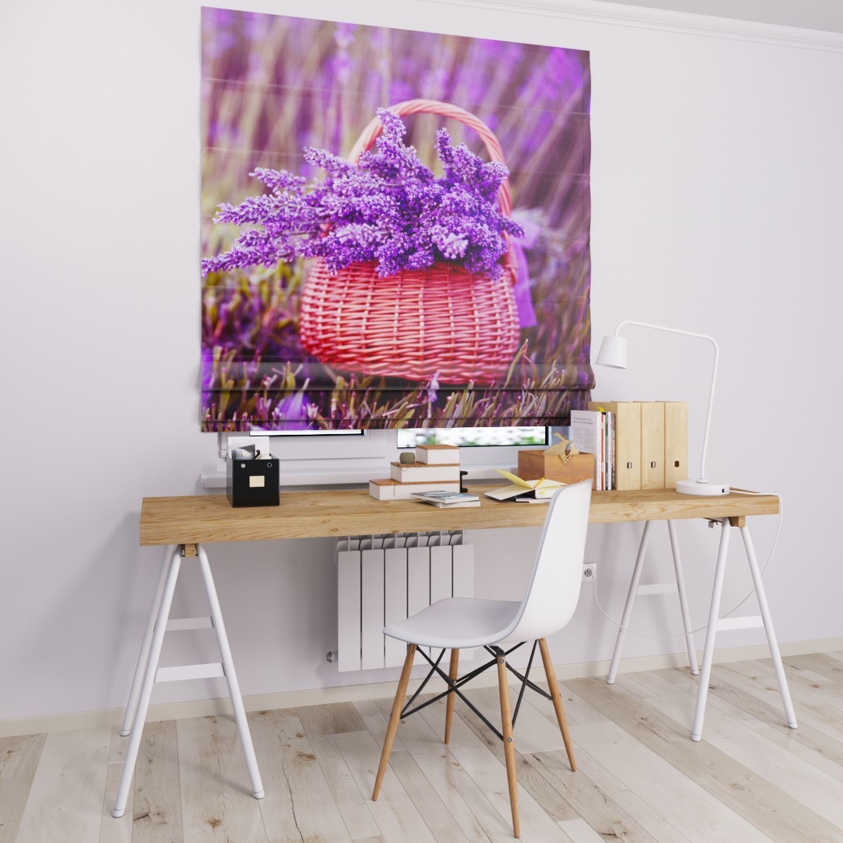 

Римские шторы DECOLIV цветы в корзине 210*170 см