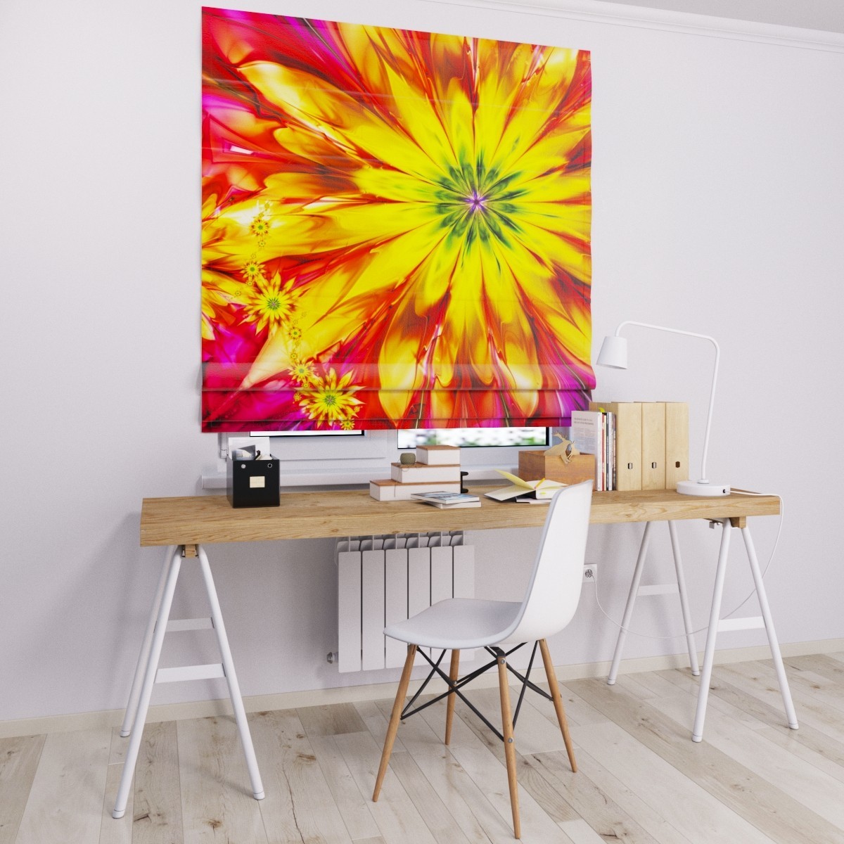 

Римские шторы DECOLIV цветок желтый 40*170 см