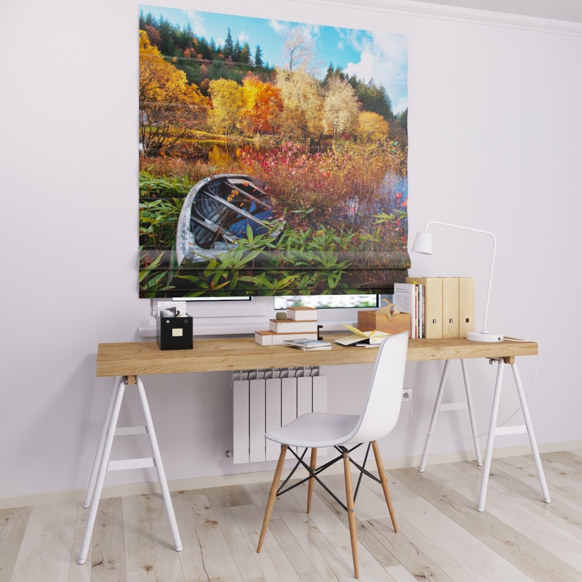 

Римские шторы DECOLIV природа с лодкой 40*170 см