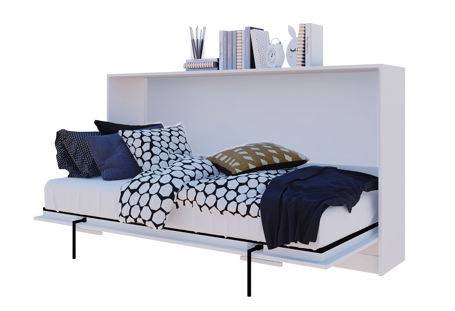 

Шафа-ліжко горизонтальне Moon beds XS 90х190 см Білий/сонома