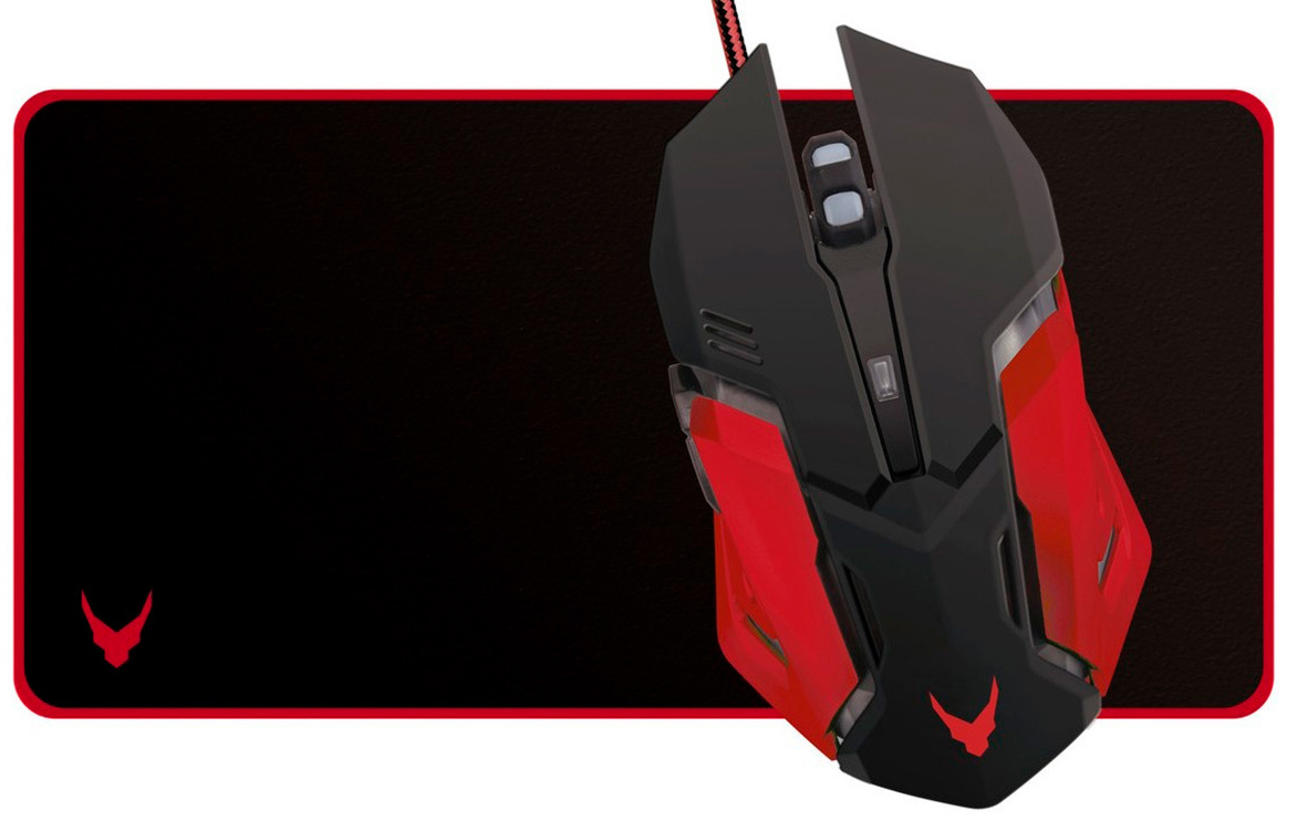 

Мышь VARR MPX2 USB с игровой поверхностью Black-Red (VSETMPX2)