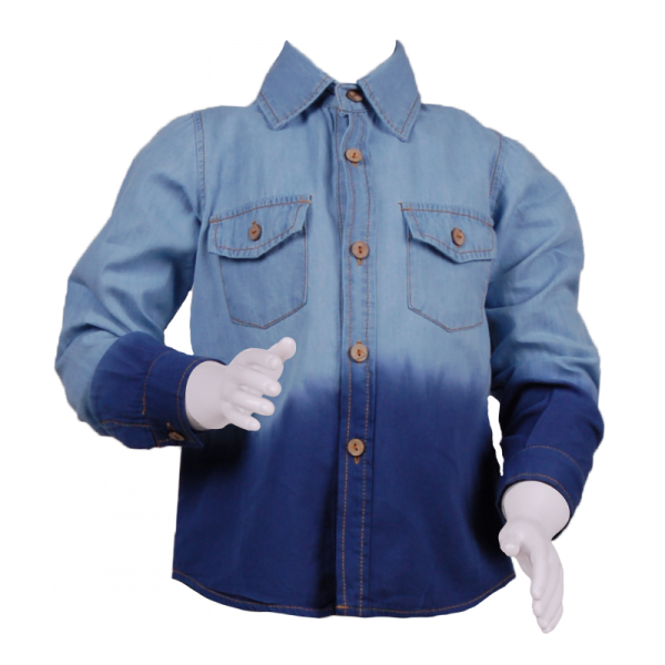 

Рубашка двухцветная 5 лет (110 см) Z 30068-jeans джинс цвет