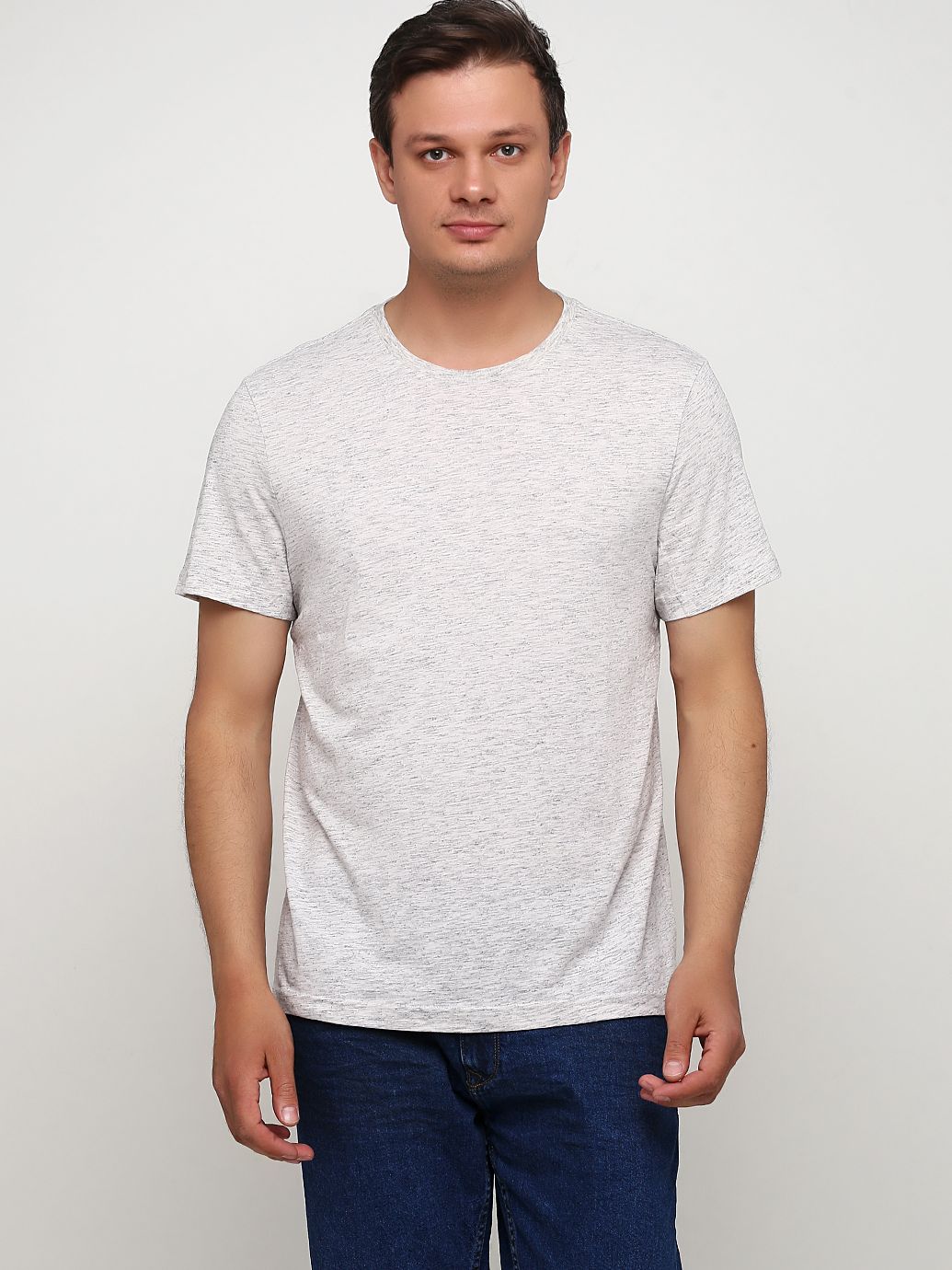 

Футболка H&M 47903256 S Светло-серая меланж