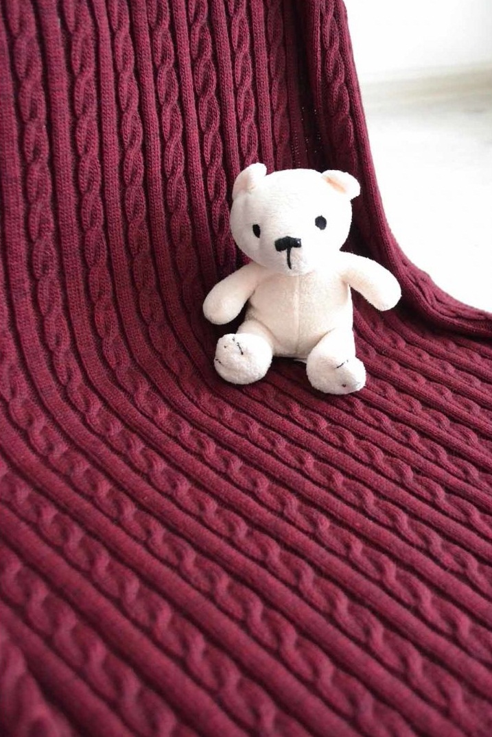 

Плед Прованс Soft косы 140x180 см Бордо