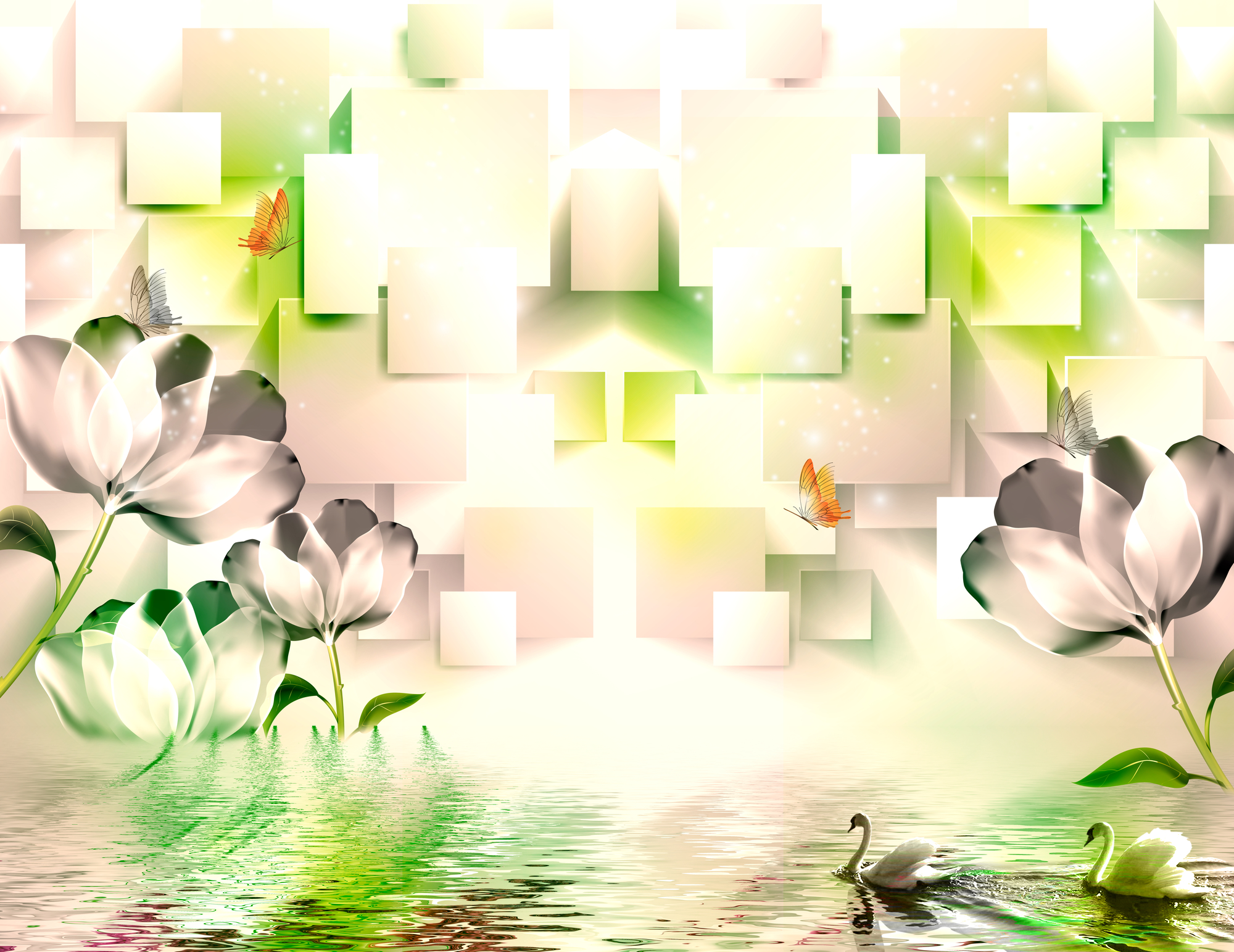 

Фотообои 3D '3D Цветы' (3476) , Деко