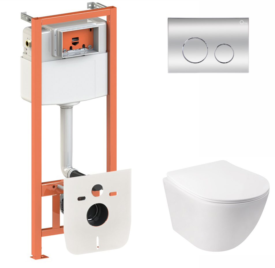 

Инсталляция QTAP Nest QT0133M425 с панелью смыва QT0111M11112CRM + унитаз Jay QT07335176W с сиденьем Soft Close дюропласт