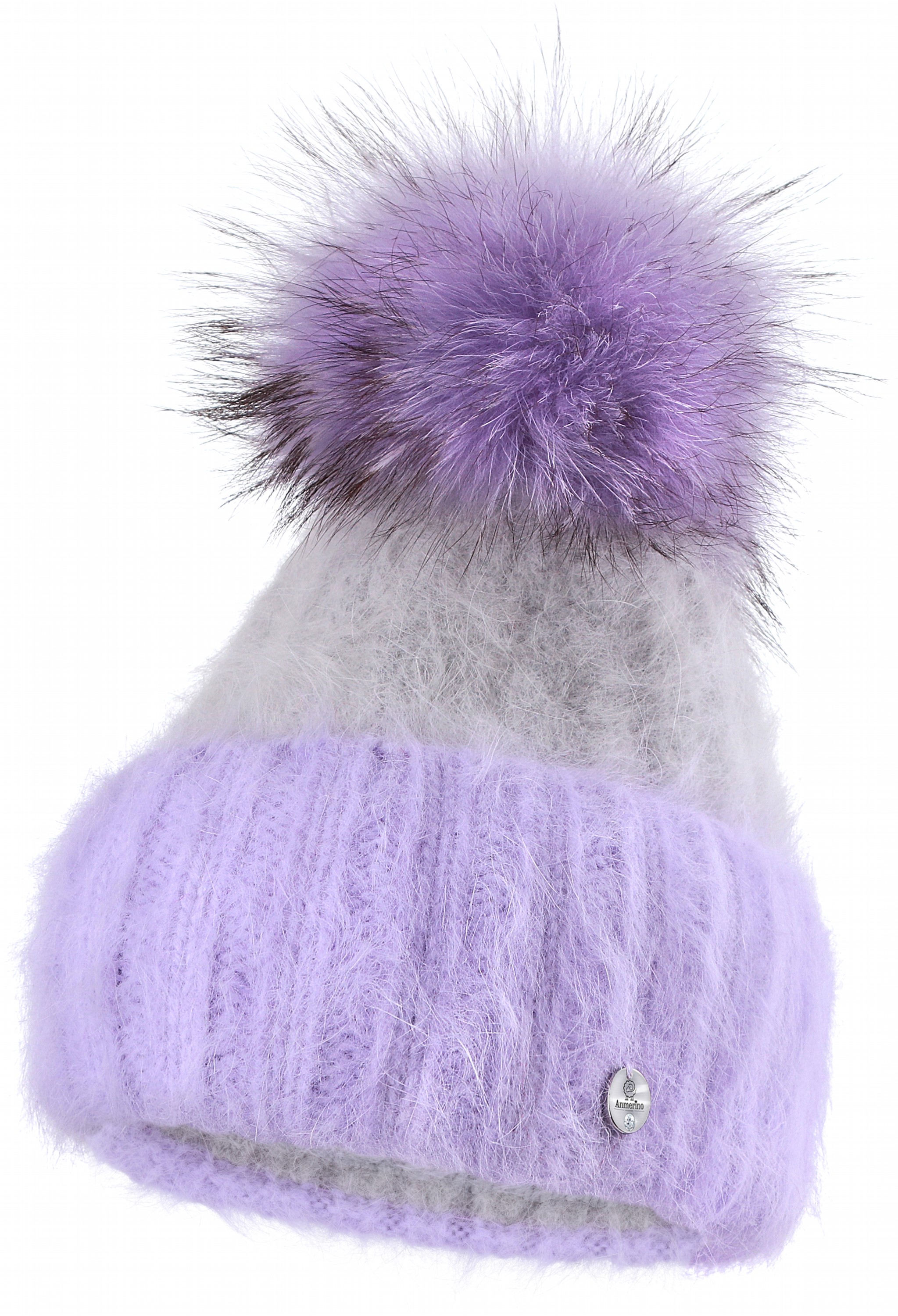 

Зимняя шапка Anmerino Alisa-3 56-58 см Сиреневая с серым