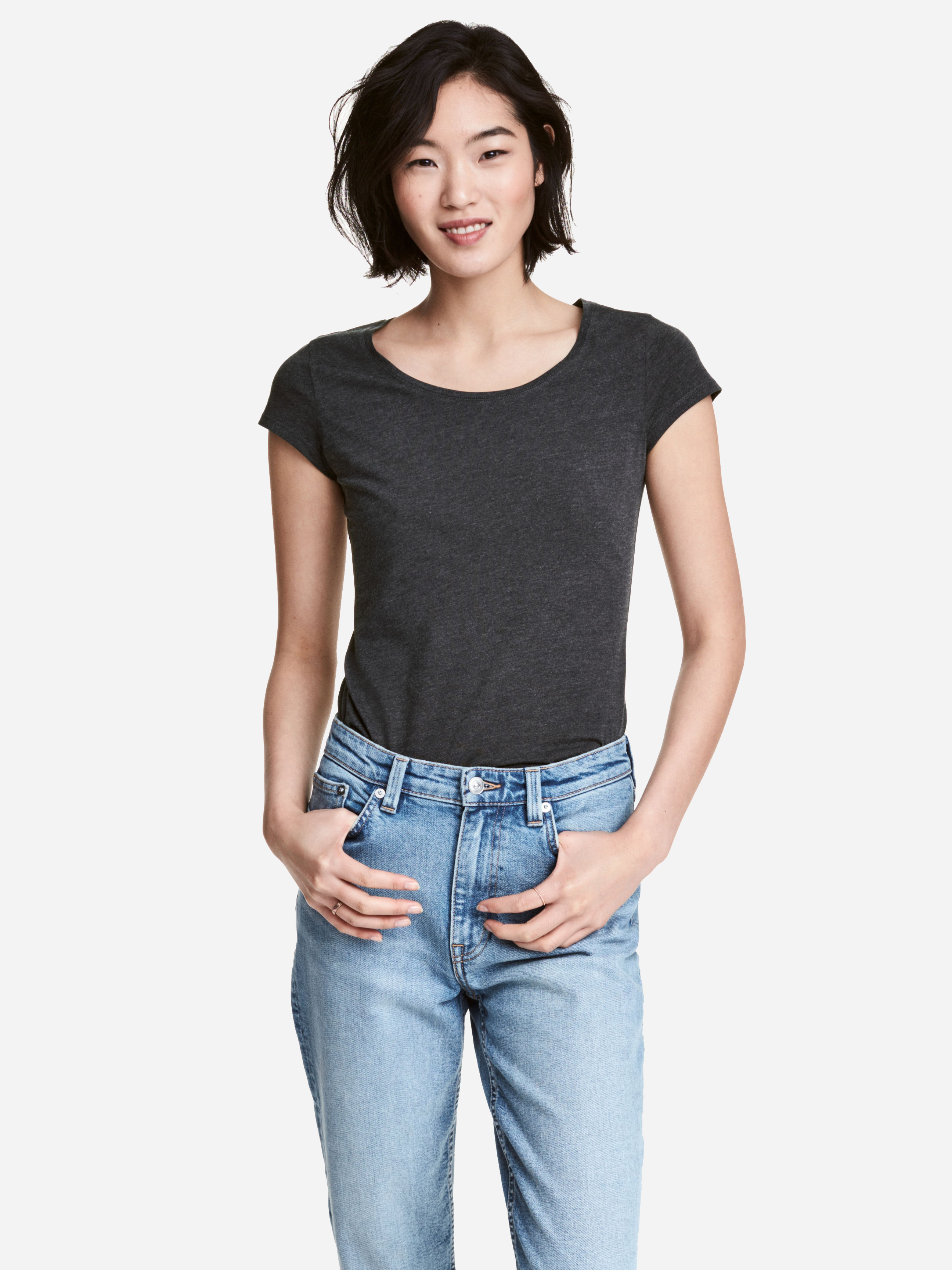 

Футболка H&M 2982435 S Темно-серая
