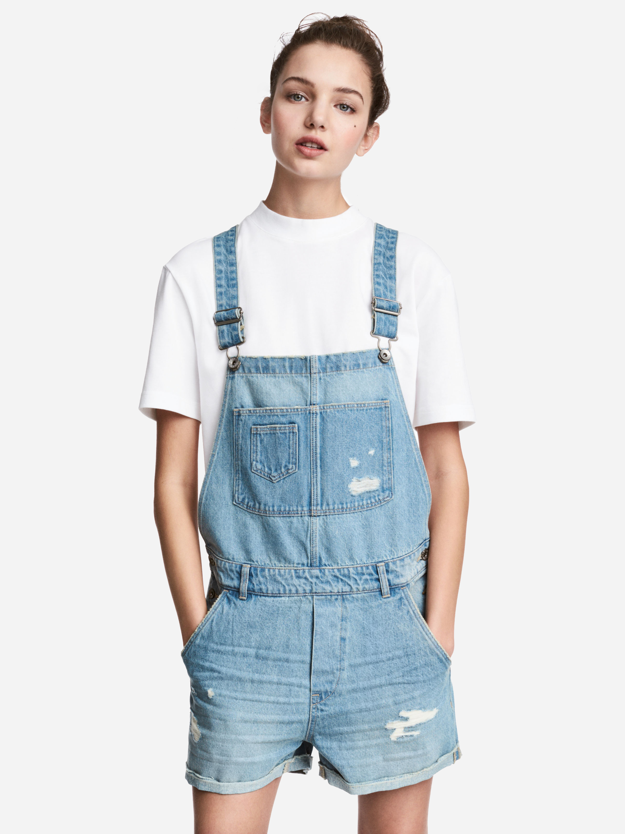 

Джинсовый полукомбинезон H&M 4506625 40 Светло-голубой
