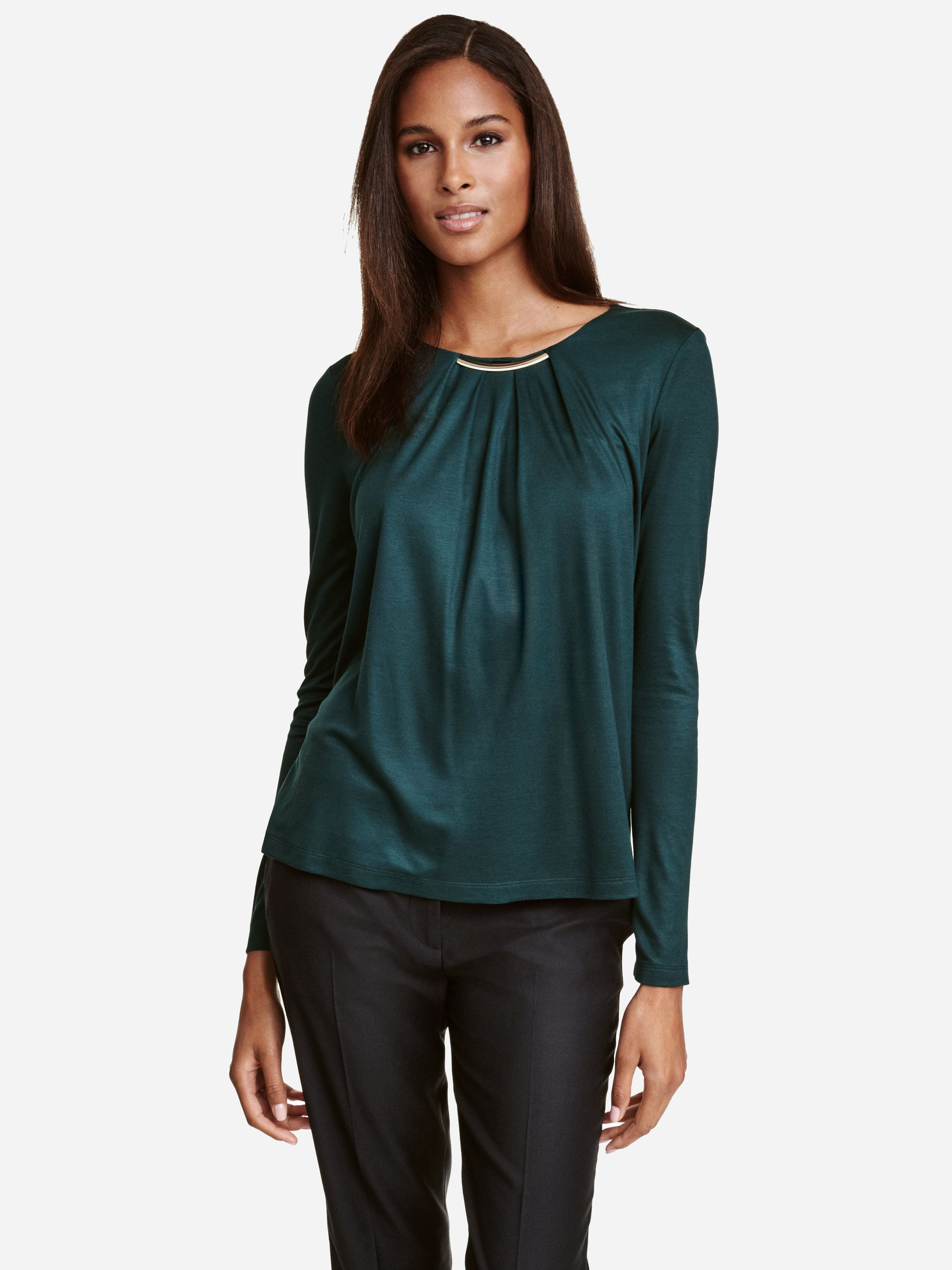 

Блузка H&M 4375484 S Темно-зеленая