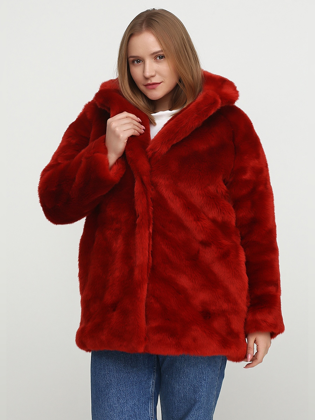 

Шуба H&M 5904676 32 Ярко-красная