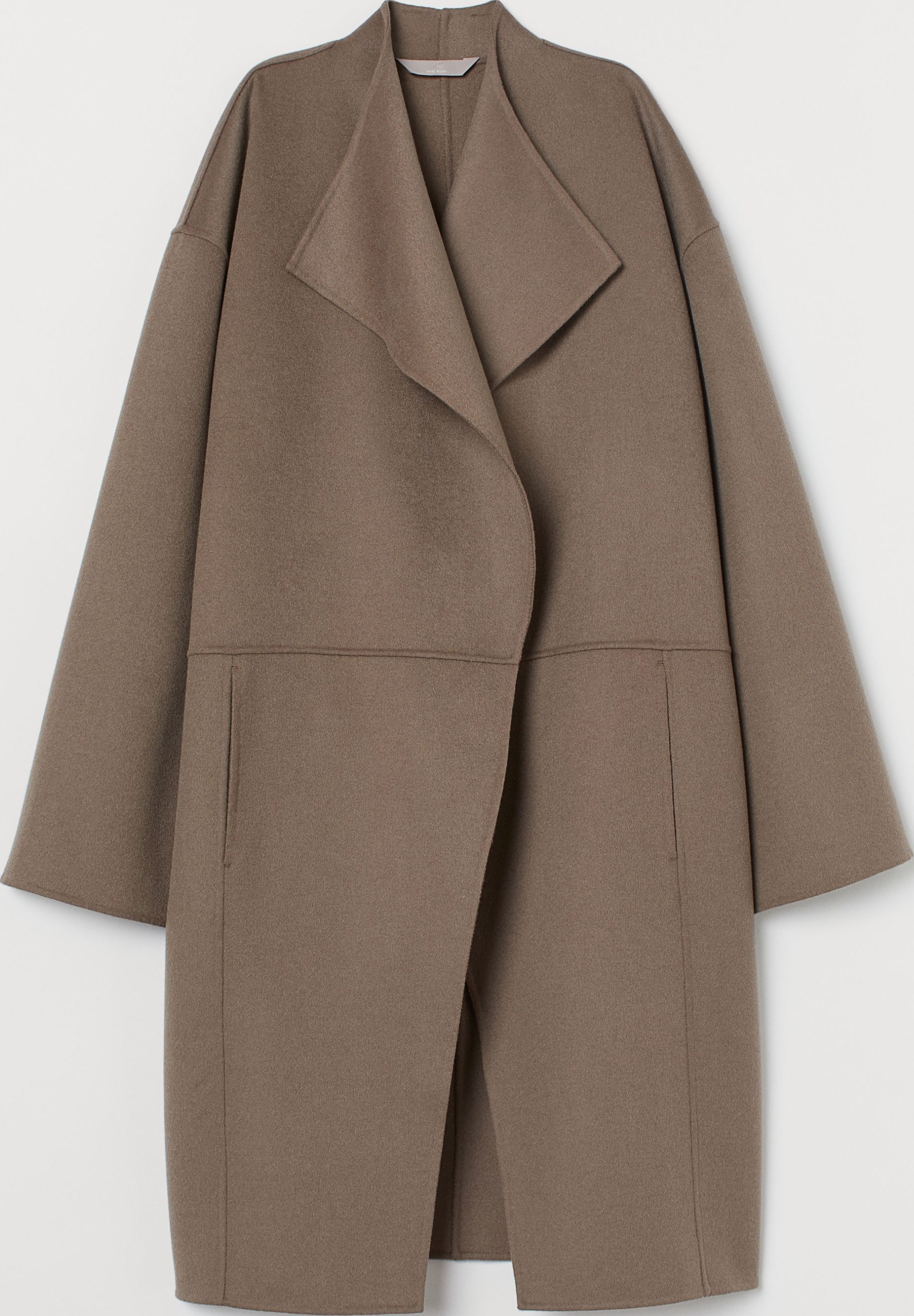 

Пальто H&M 8119430 34 Серое с бежевым
