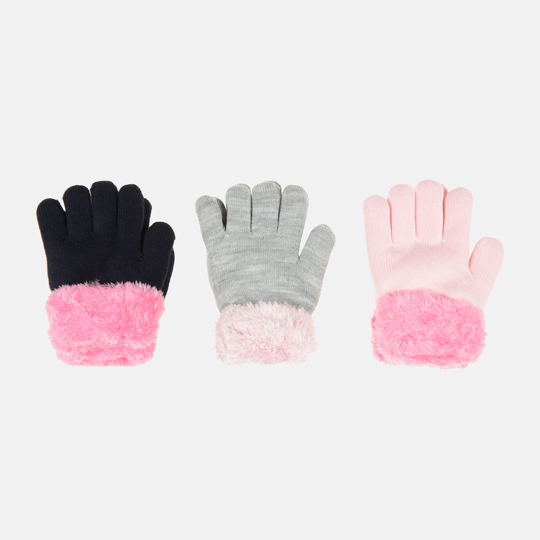 Акція на Зимние перчатки YO! R-103/5p/G 14 (3 пары) Светло-серый с розовым/Розовый с розовым/Темно-синий с розовым (5907617997752) від Rozetka UA