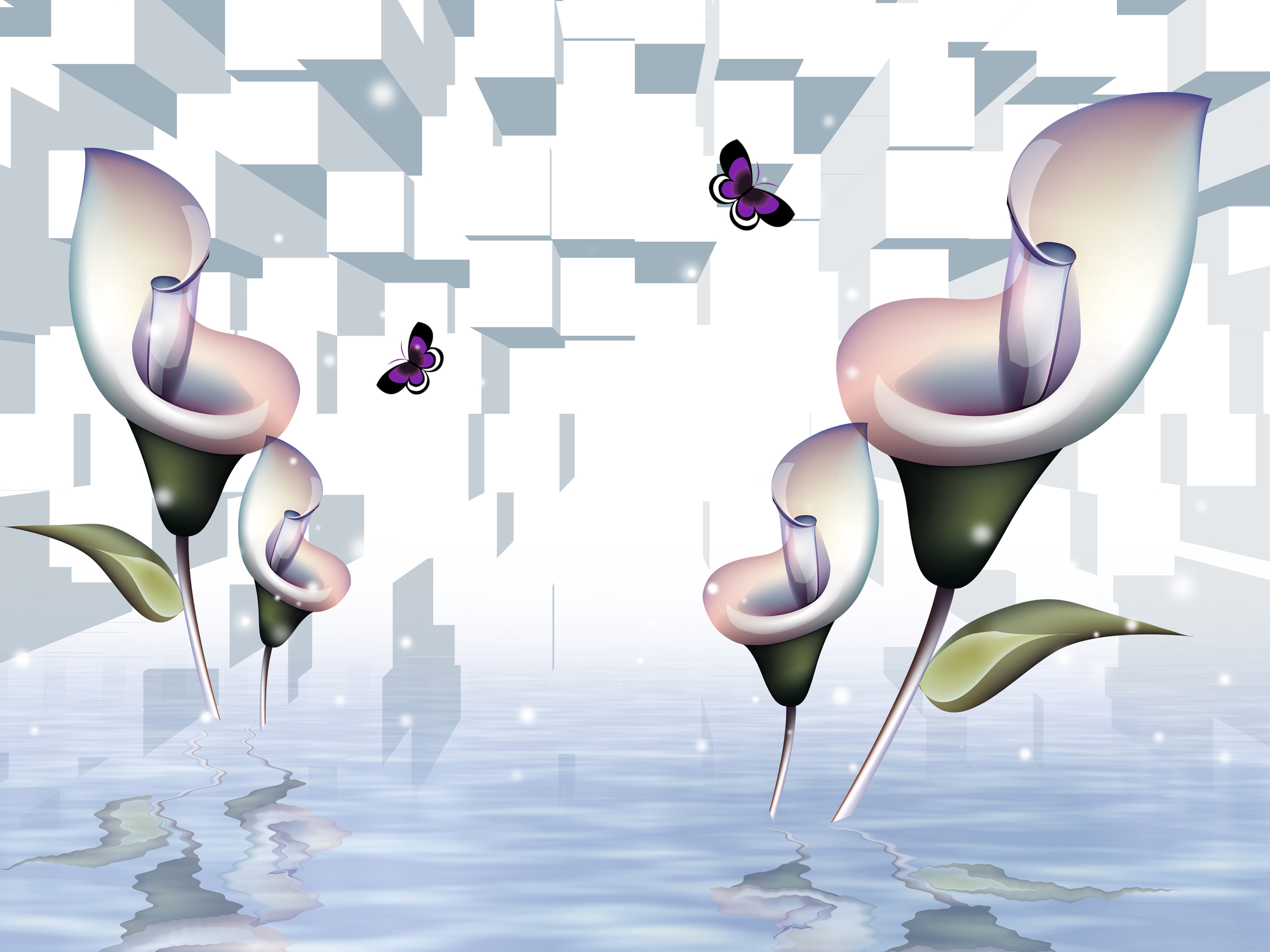 

Фотообои 3D 'Каллы' (3479) , Живопись