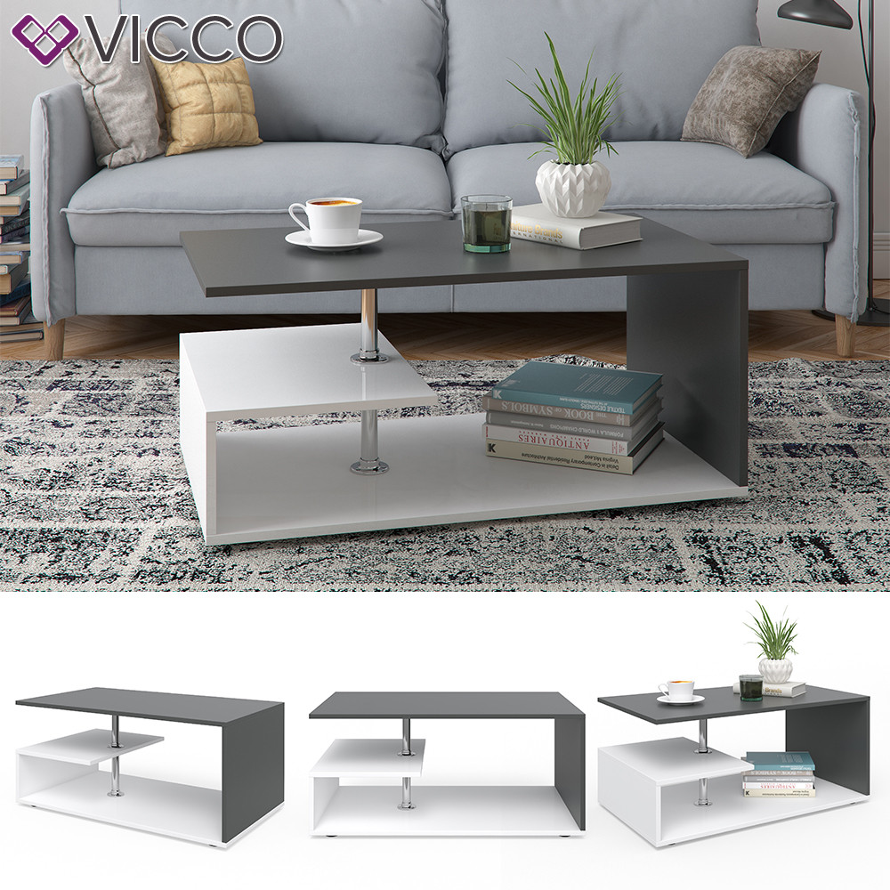

Журнальный стол Vicco Guillermo 91x52,6 белый антрацит