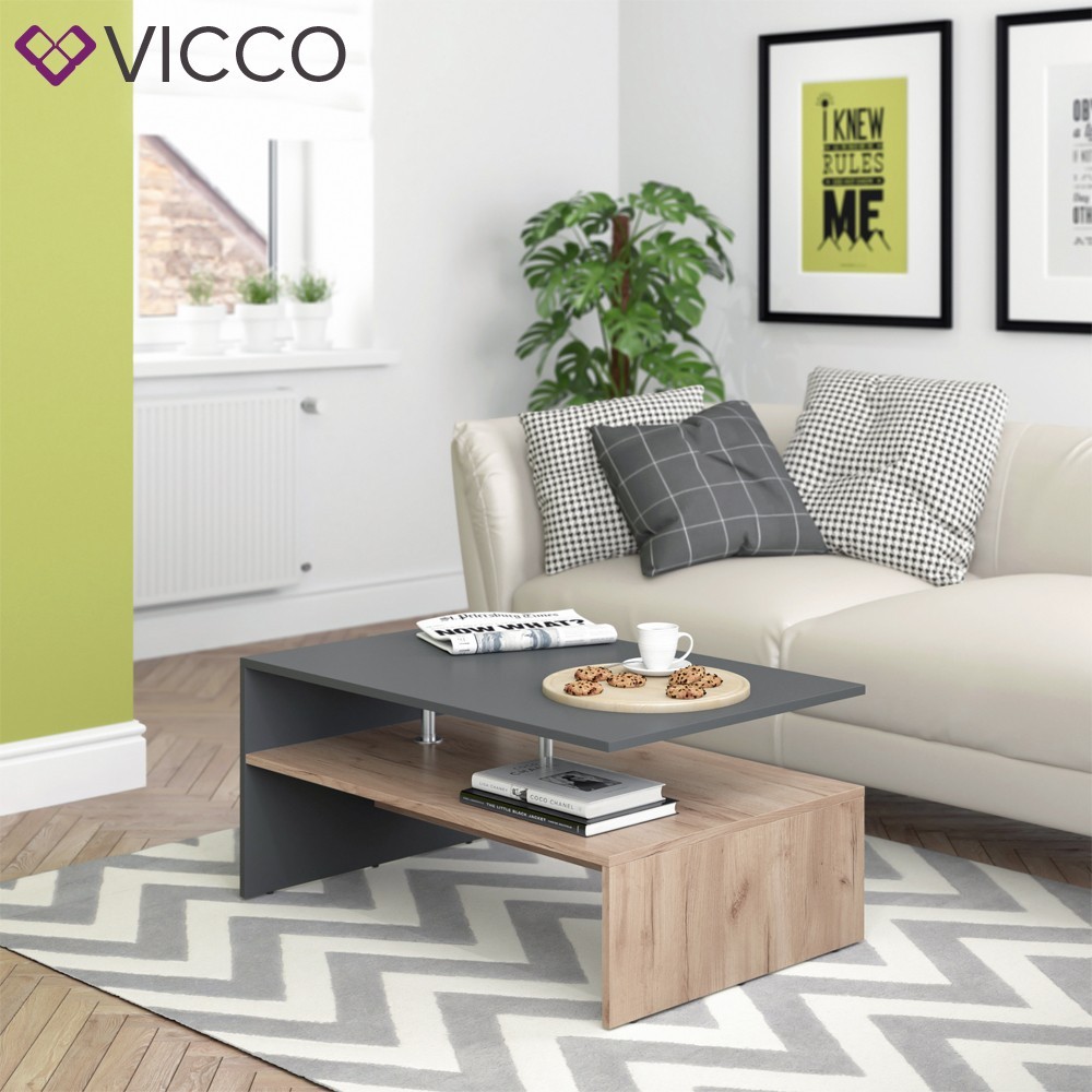 

Журнальный столик Vicco Amato, 90x60, антрацит, дуб