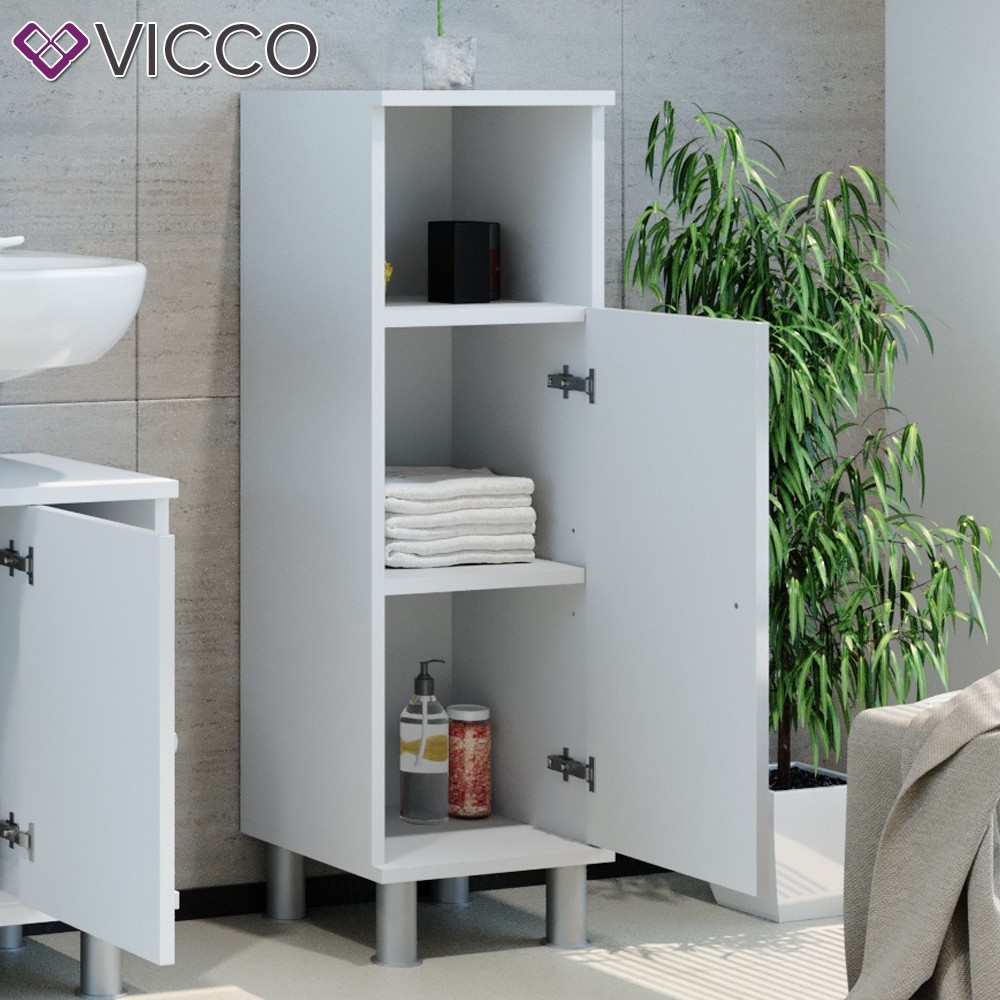 

Шкаф для ванной Vicco Fynn, 30x95, белый глянец