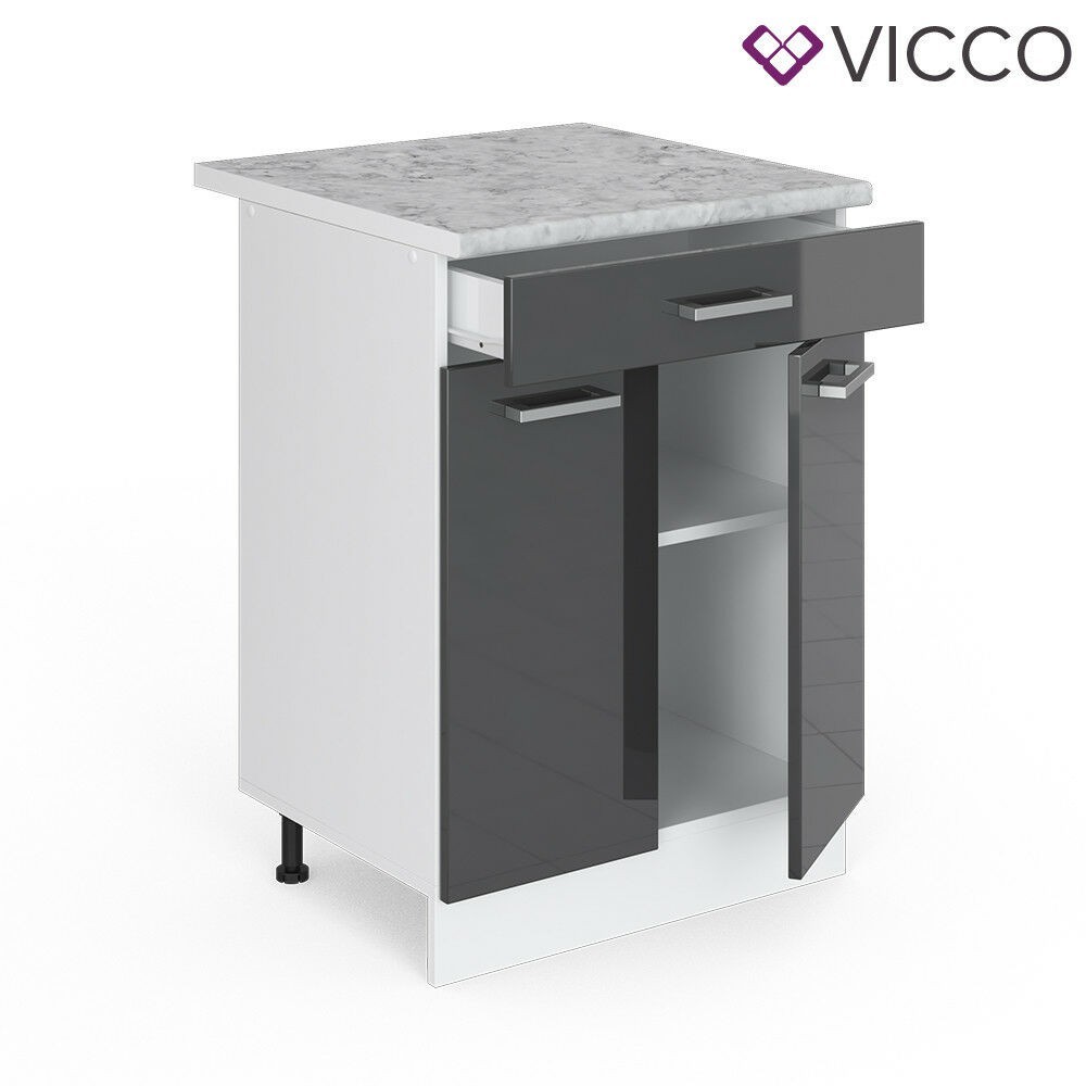 

Нижняя кухонная тумба с ящиком, Vicco 60х46, антрацит