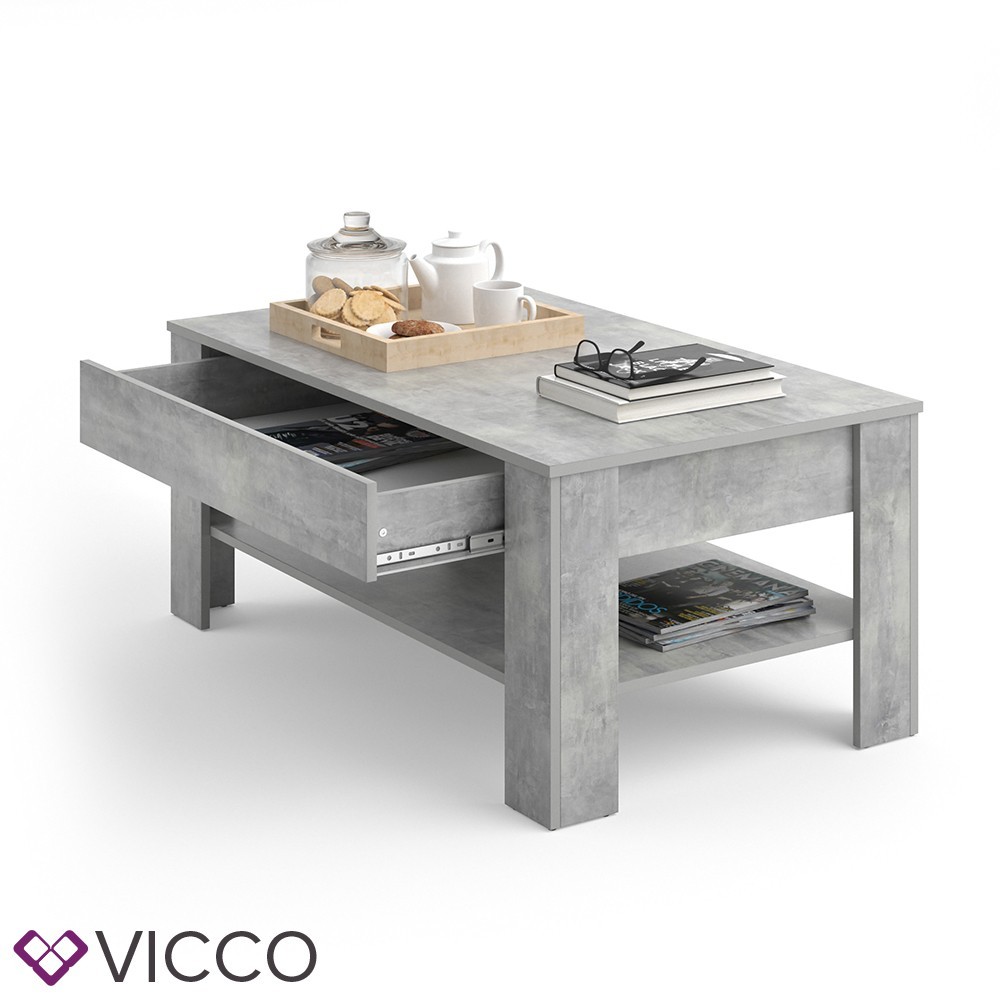 

Журнальный столик с ящиком Vicco Milan, 110х65, бетон