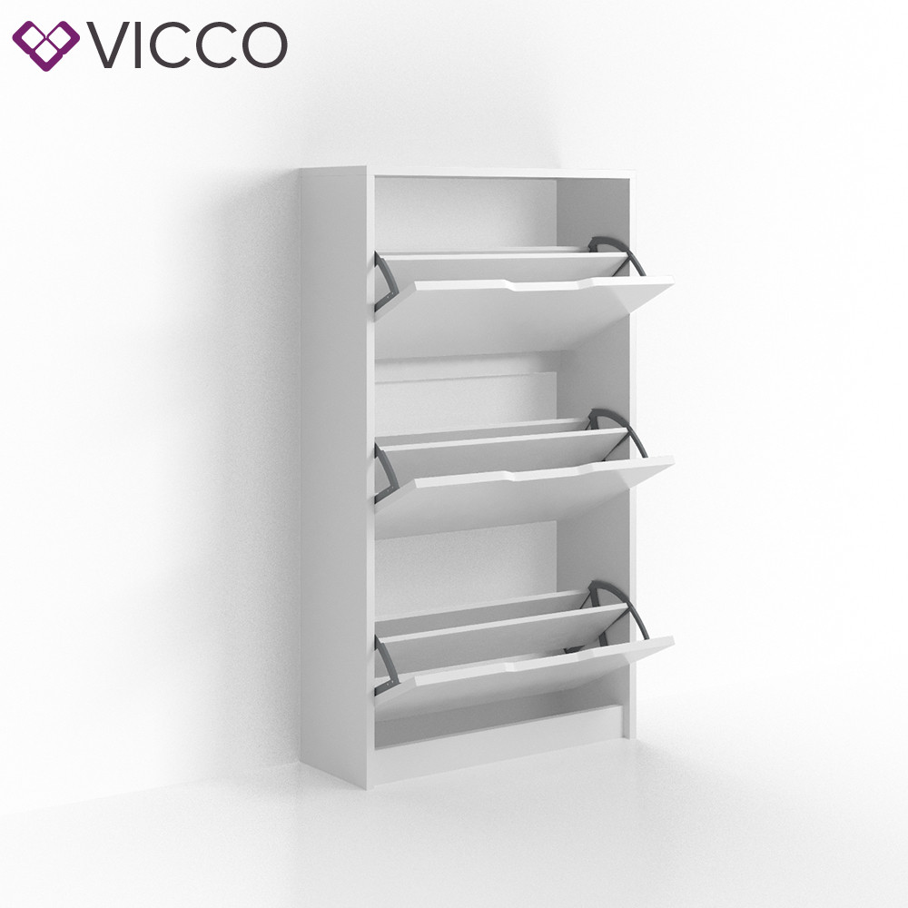 

Обувной шкаф Vicco Luca, 3 ячейки, 59x105, белый