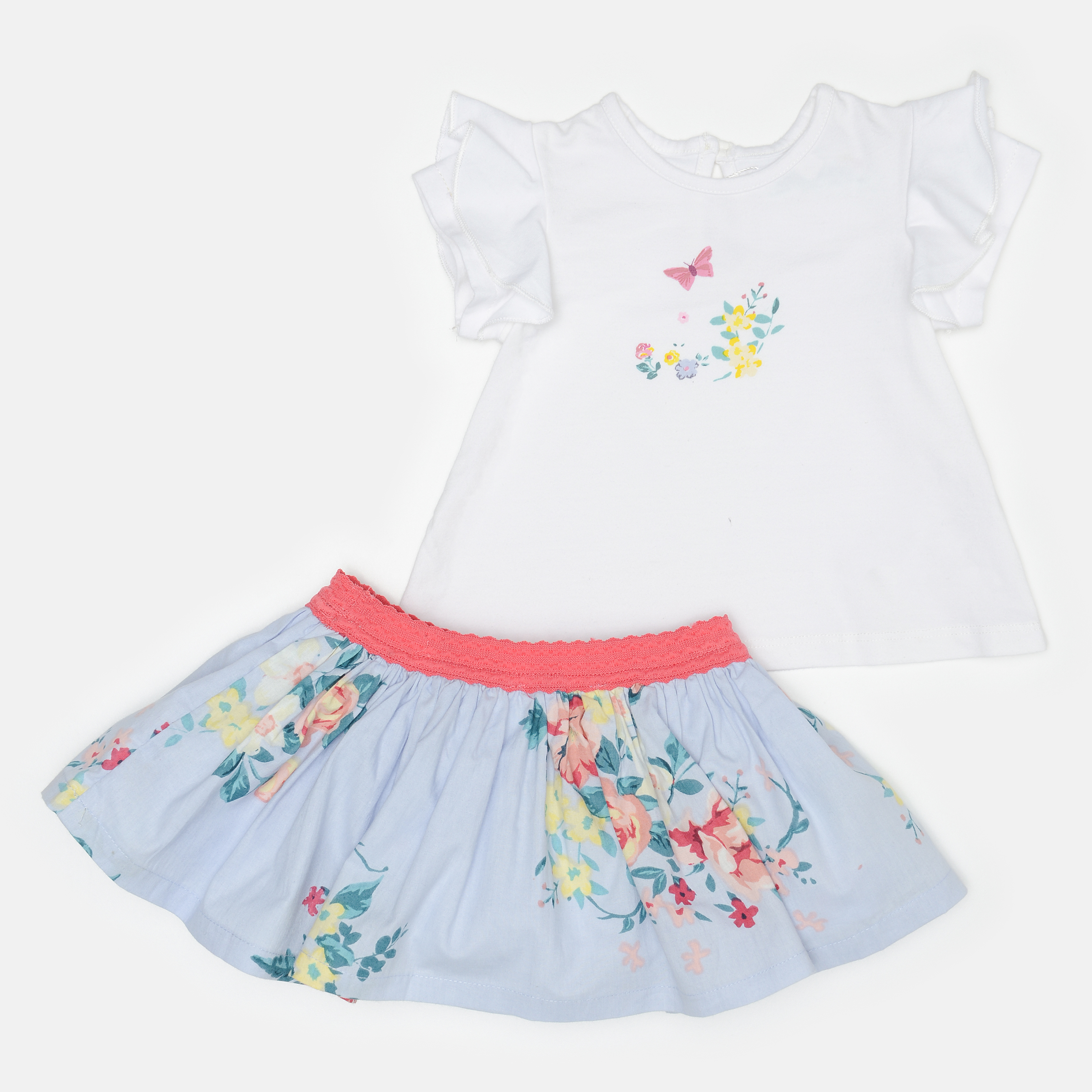 

Костюм (майка + юбка) Minoti Rose 5 2321 62-68 см Белый с синим