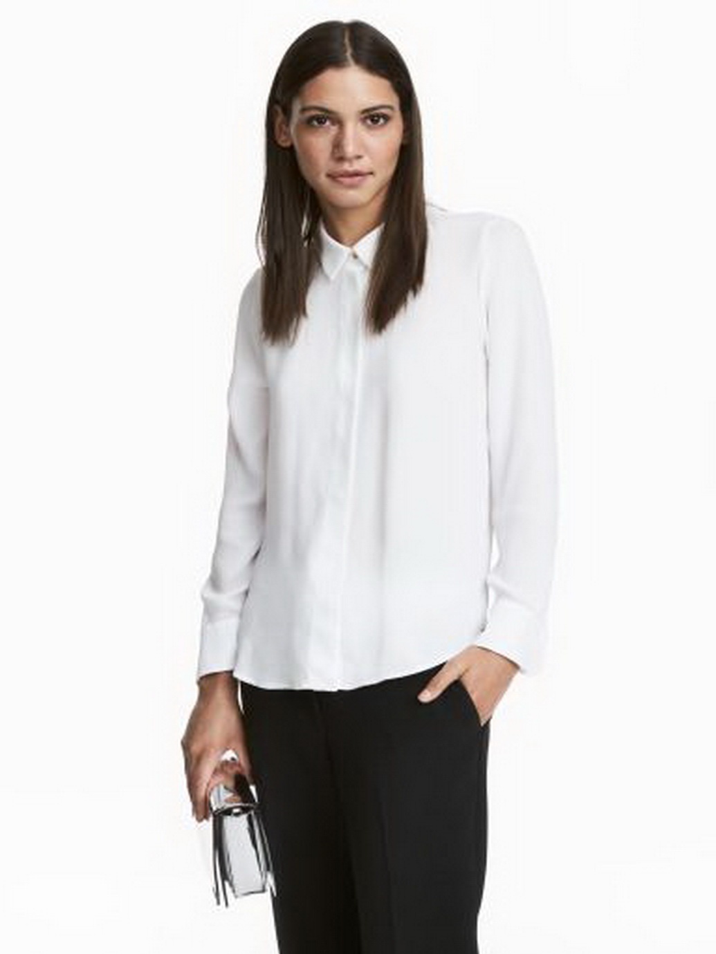 

Блузка H&M 0534044-6  Белая, Блузка H&M 0534044-6 34 Белая