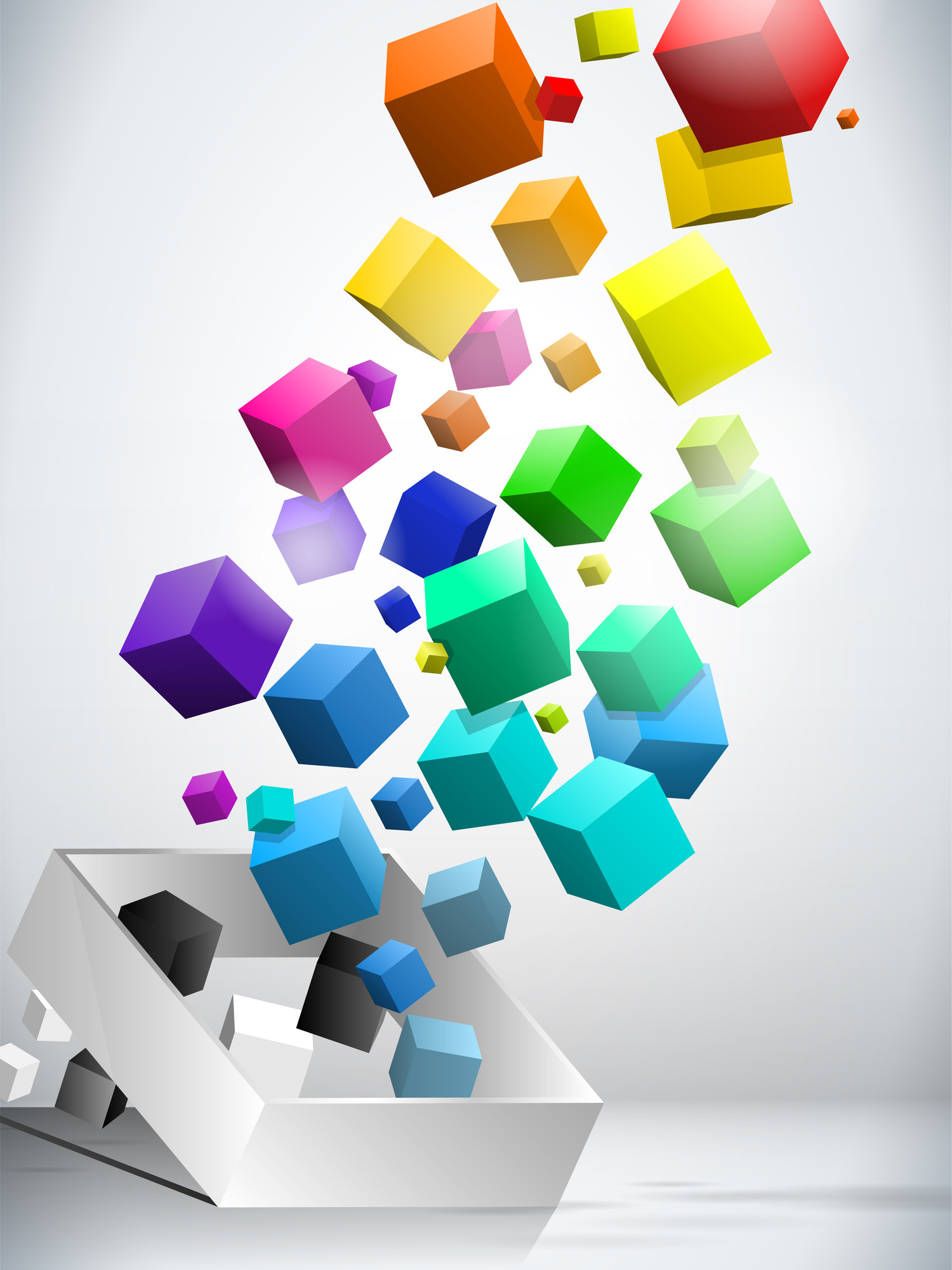 

Фотообои 3D 'Разноцветные кубики' (4977) , Холст