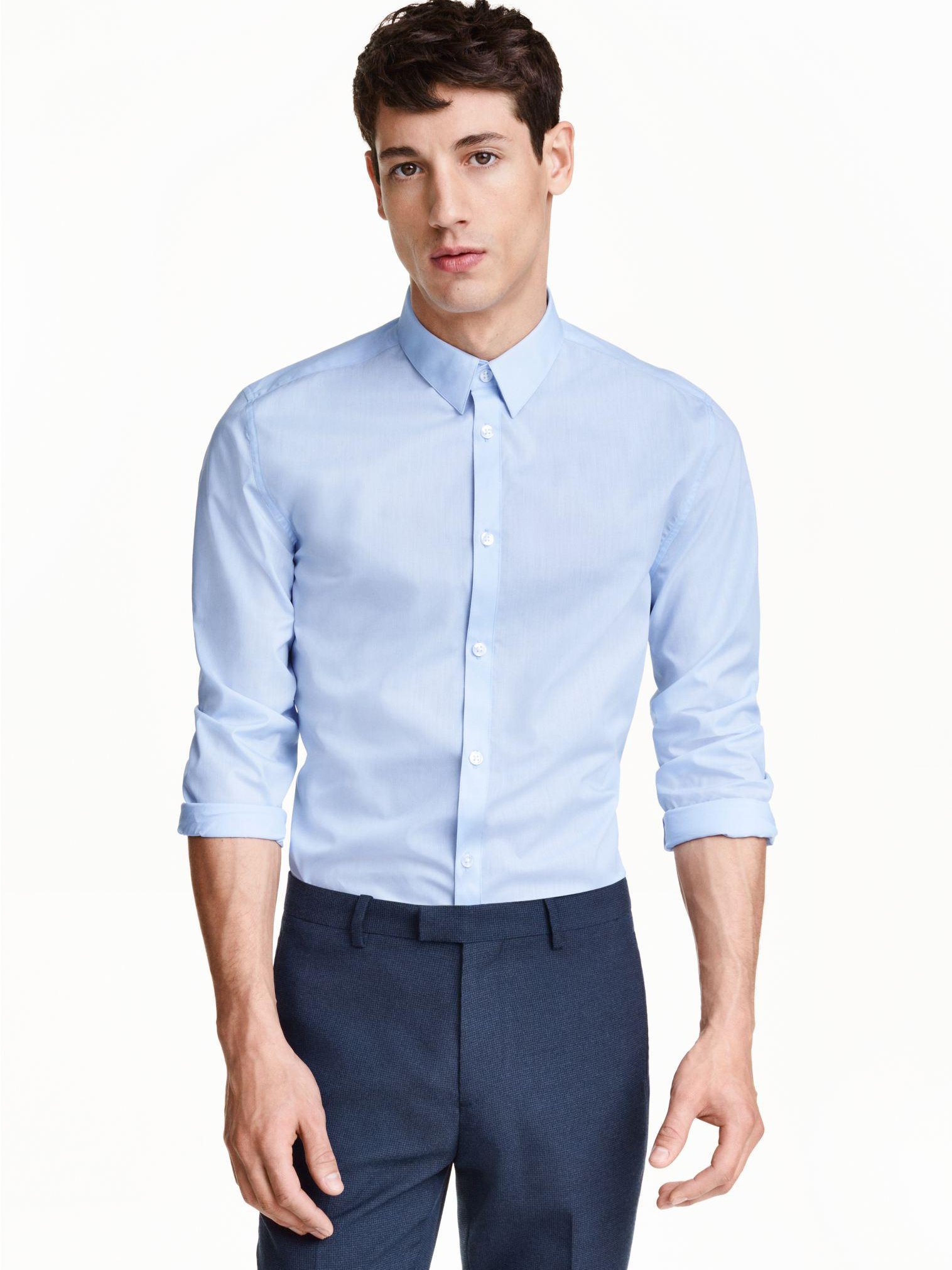 

Рубашка H&M 3402663-z XL Голубая