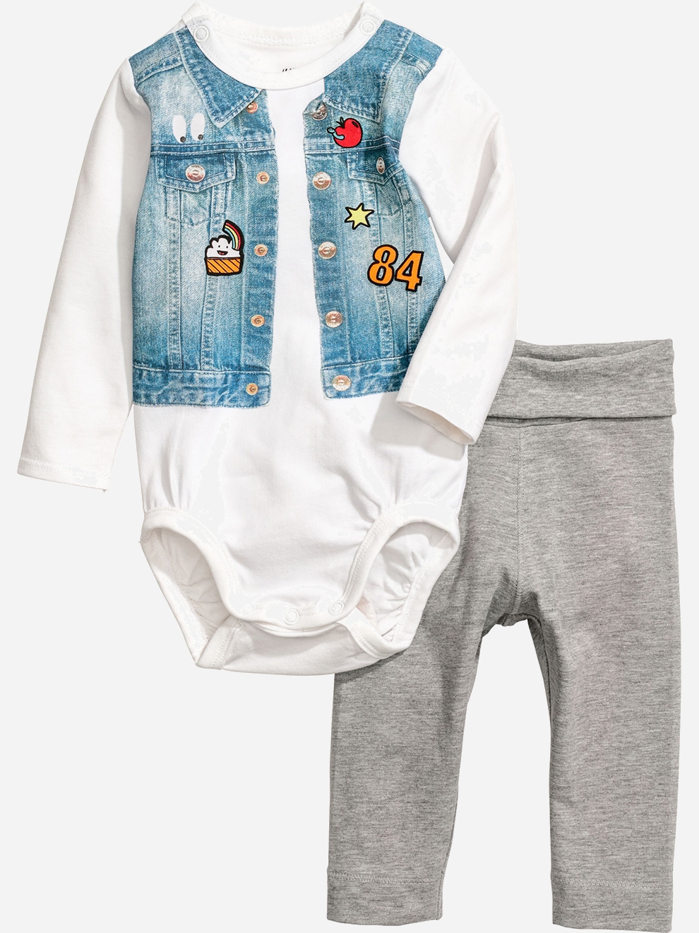 

Костюм (боди + штанишки) H&M 0584112 74 см Белый (2000000045344)