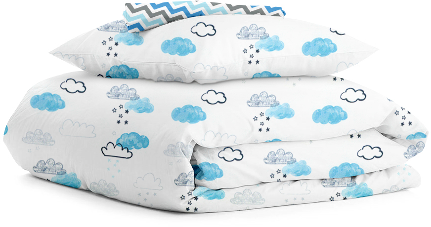 

Комплект постельного белья Cosas натурального Clouds Sky Grey zig 110х140