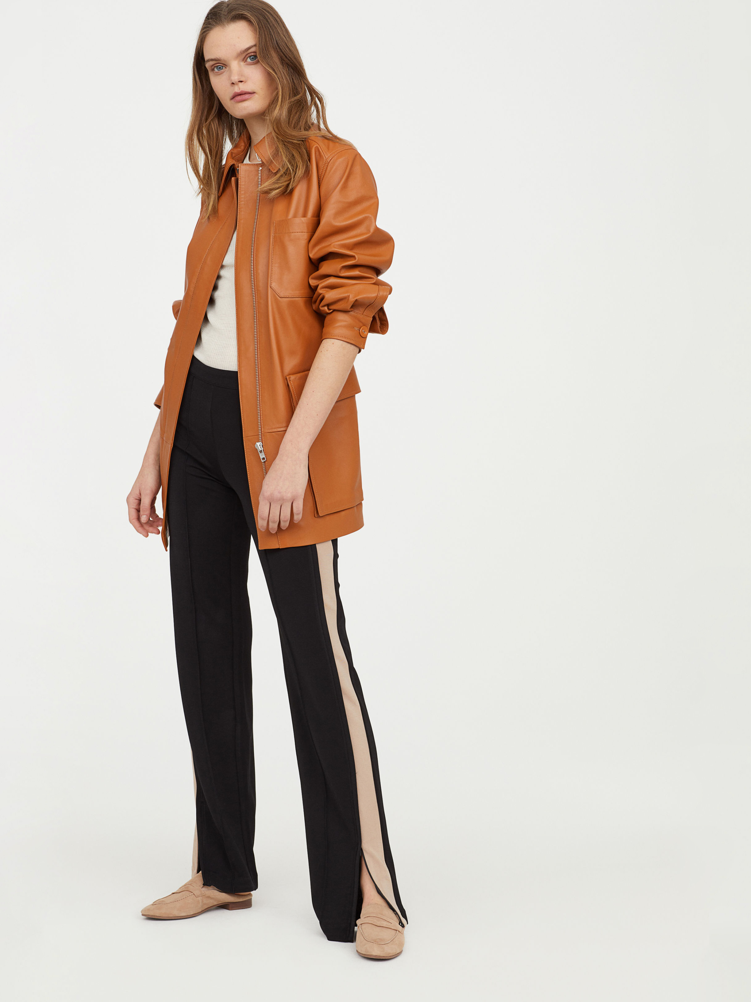 

Брюки H&M 6458717-AAXN 34 Черные с бежевым