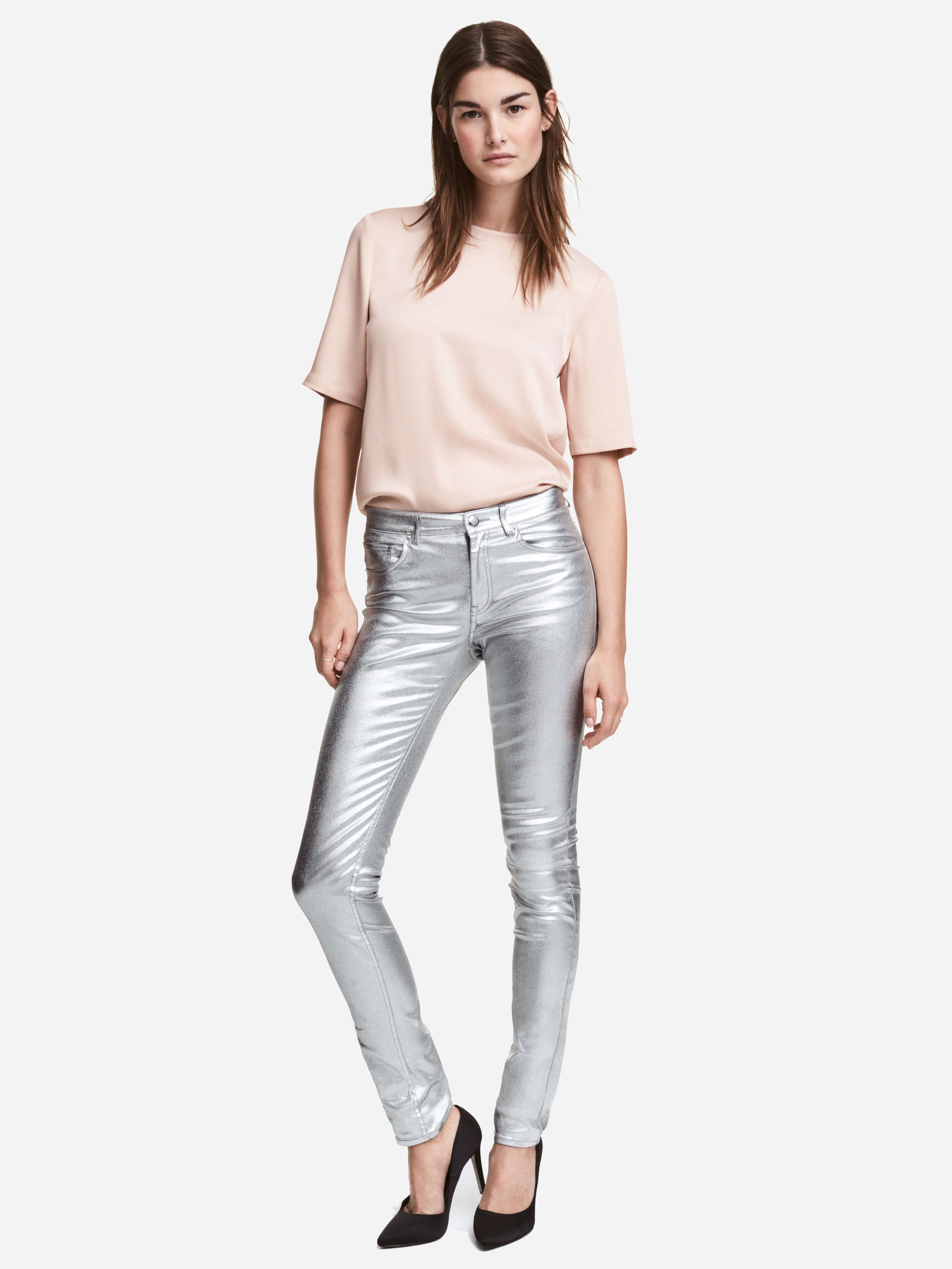 

Брюки H&M 4285174-ACXA 40 Серебристые