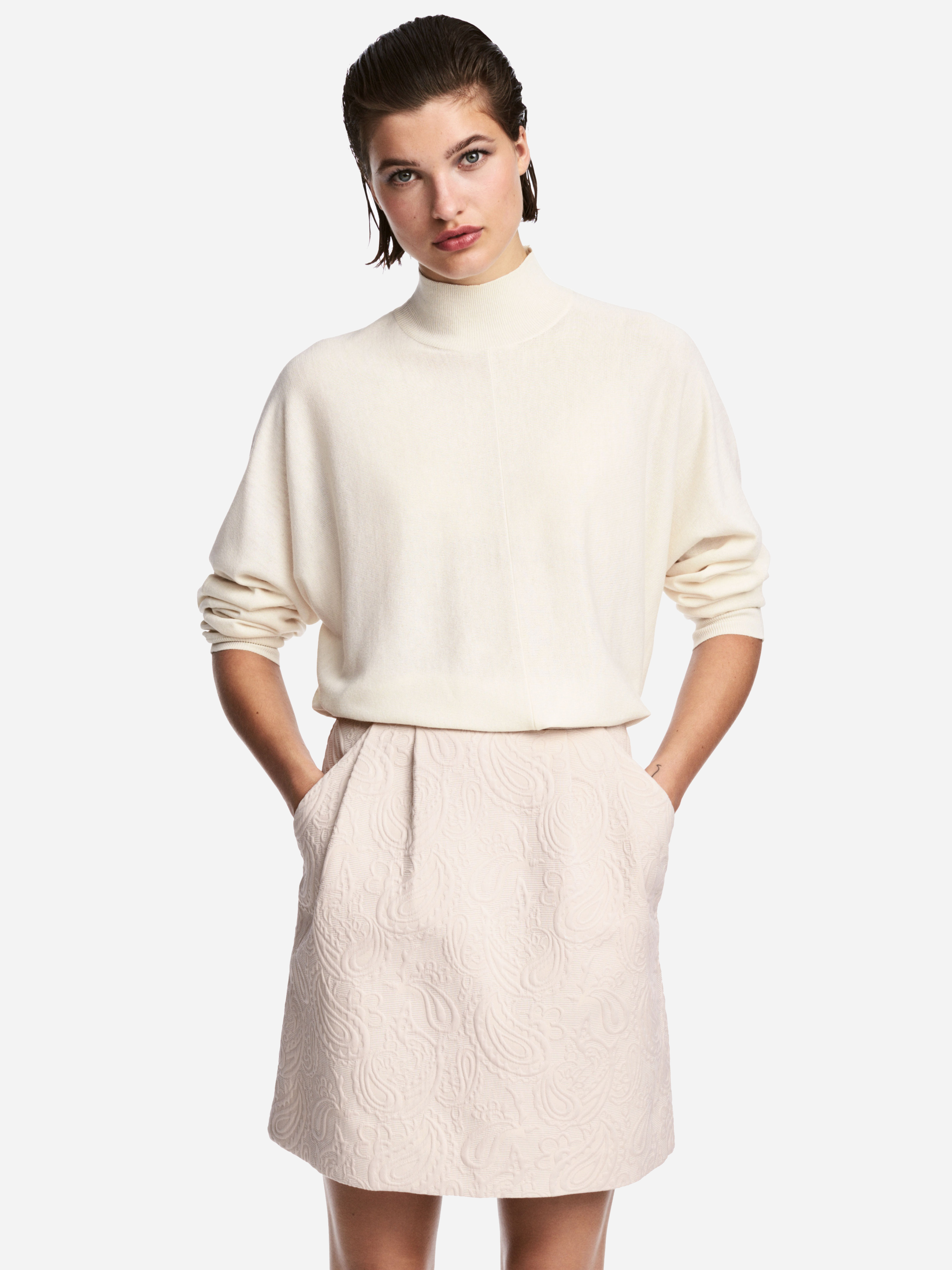 

Юбка H&M 5446276-ACWJ 46 Светло-бежевая