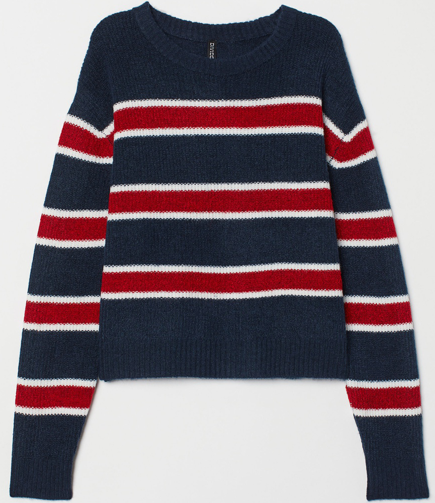 

Джемпер H&M 0735840_кр.бел.пол L Синий