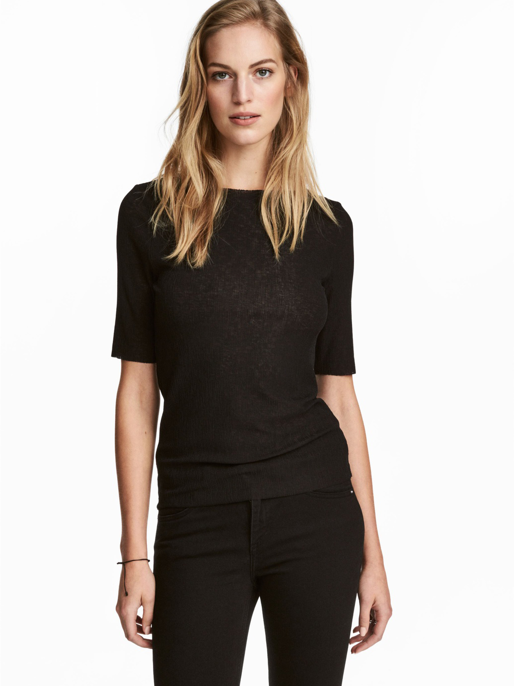 

Футболка H&M 0507453_полосочки L Черная
