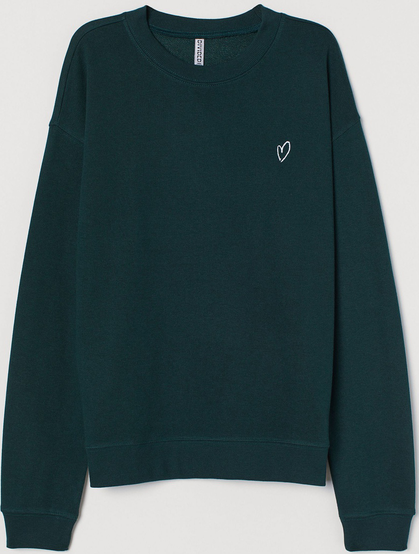

Свитшот H&M 0677930_бел.серд XS Темно-зеленый