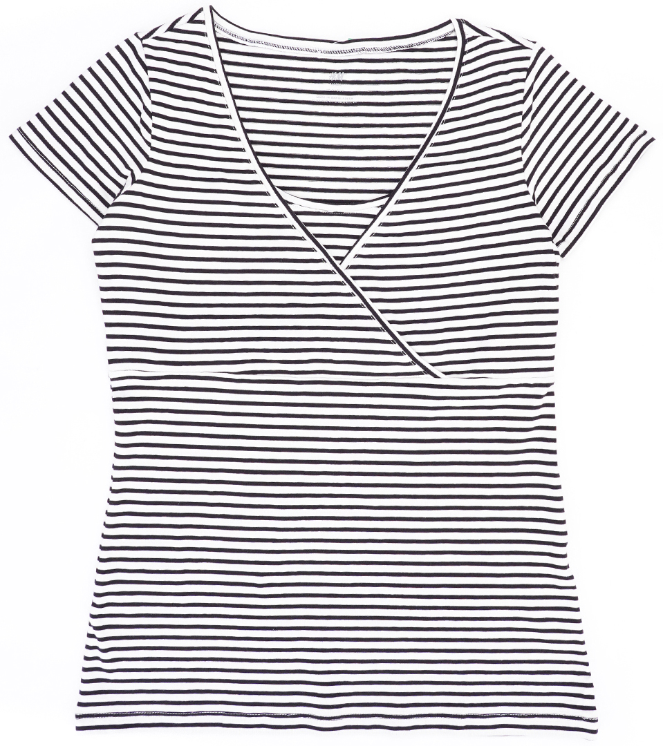 

Футболка для кормящих мам H&M 0433414_черн.полос. S Белая