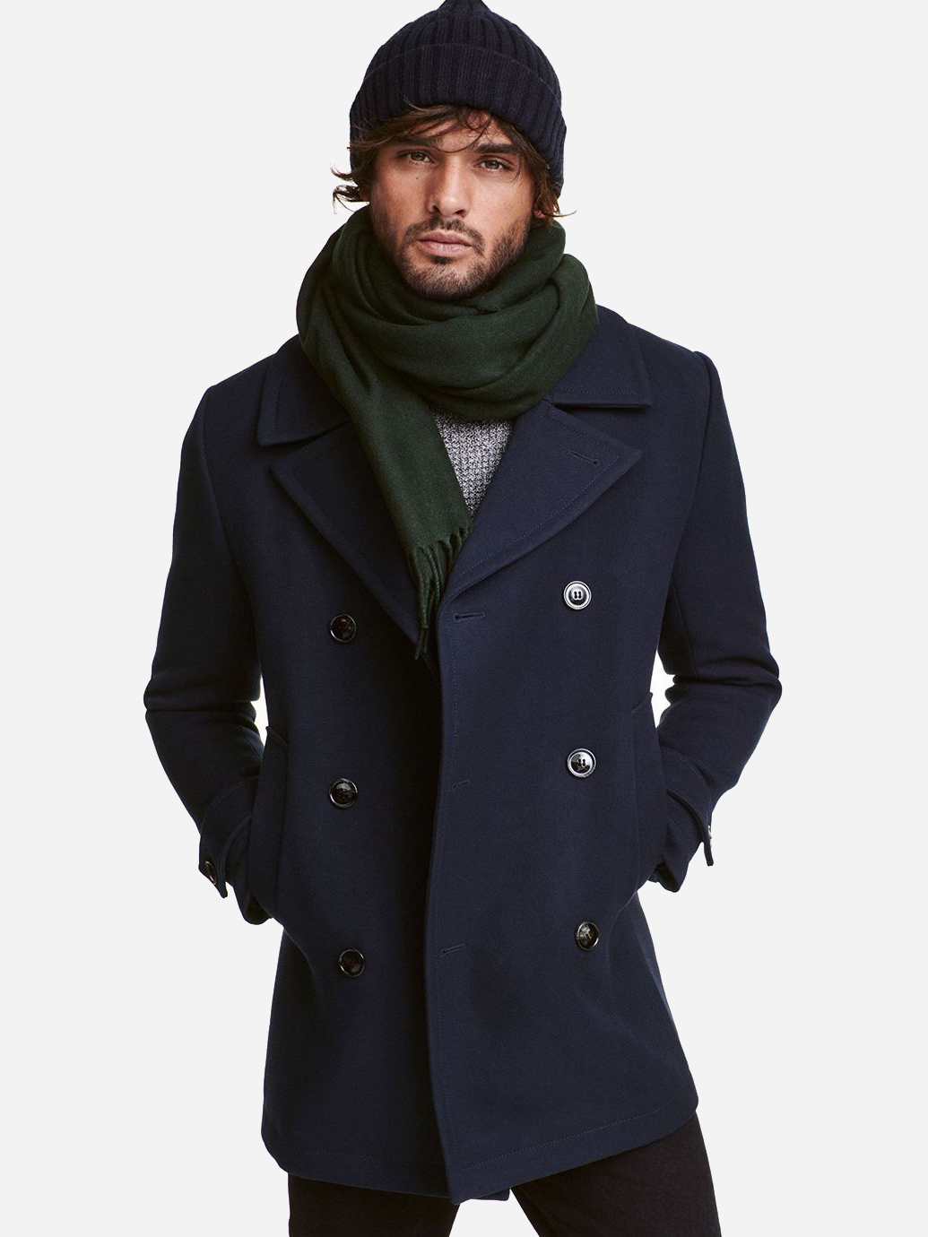 

Пальто H&M 0303407 48 Синее