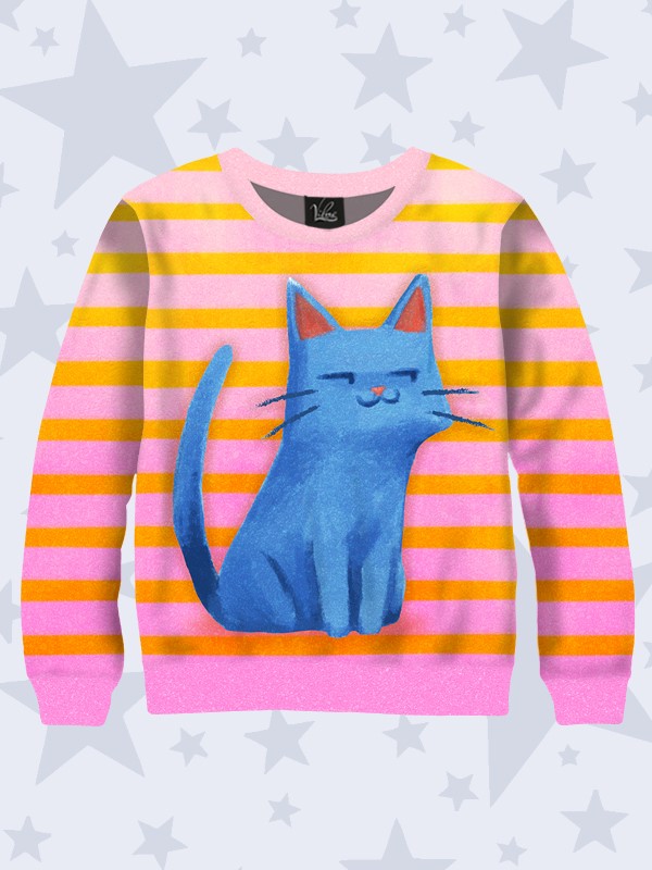 

Детский свитшот для мальчика Vilno Blue kitten рост 80-86 (Vil-7776)