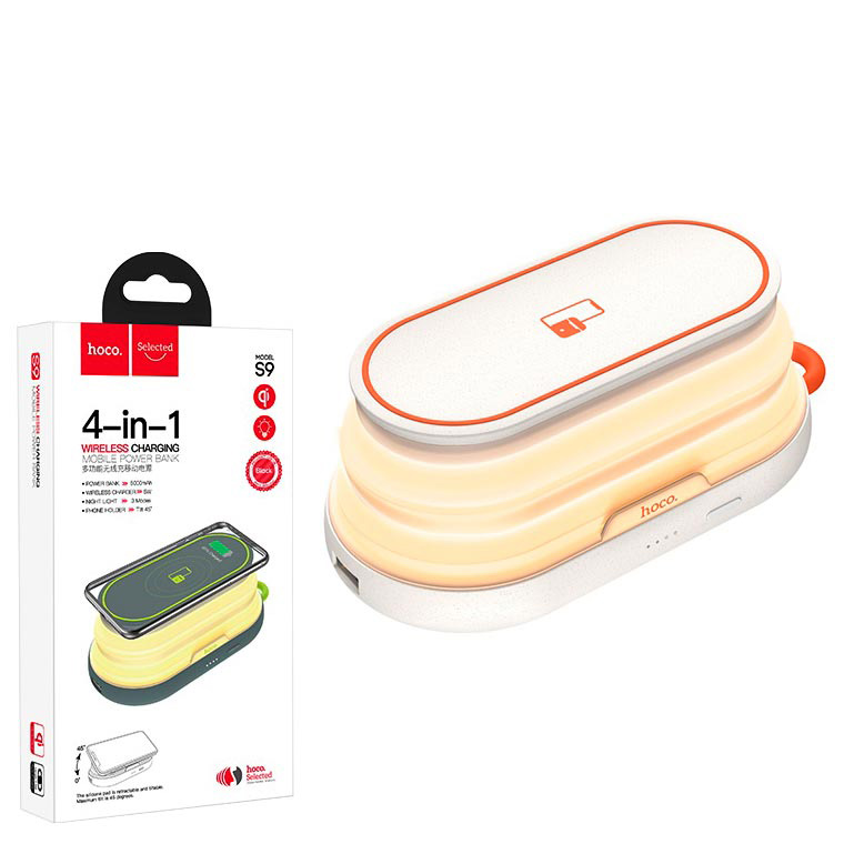 

Power Bank Hoco S9 "Lucky" 5000 mAh c беспроводной зарядкой белый