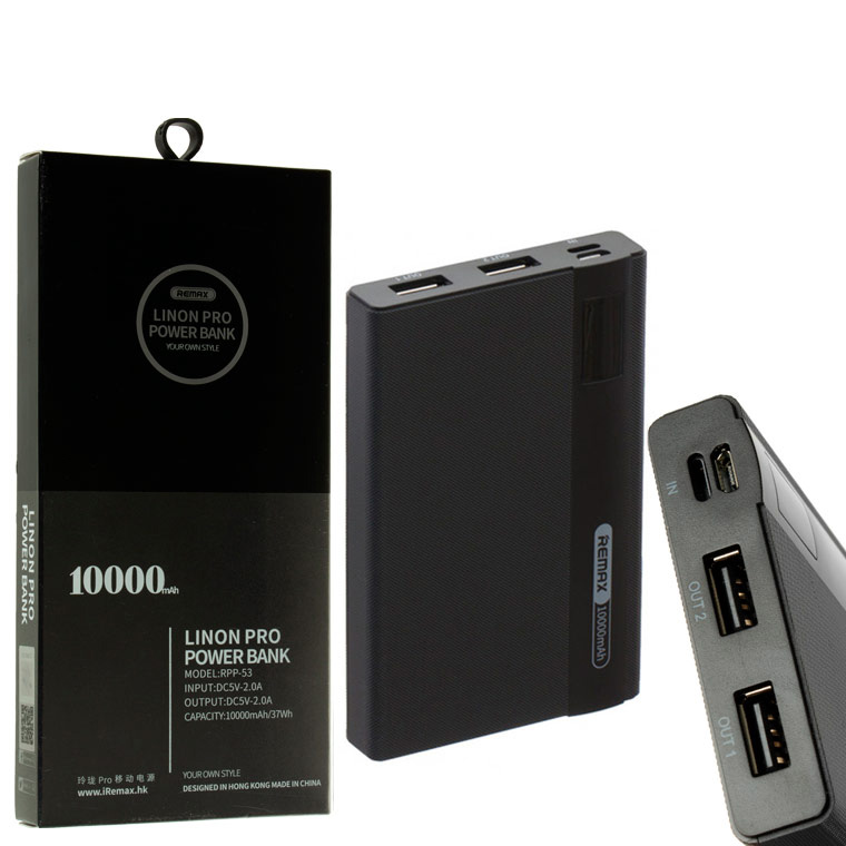 

Power Bank Remax Linon Pro RPP-53 10000 mAh черный