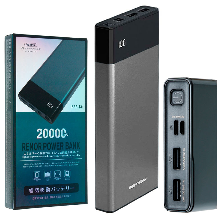 

Power Bank Remax Renor RPP-131 20000 mAh серый